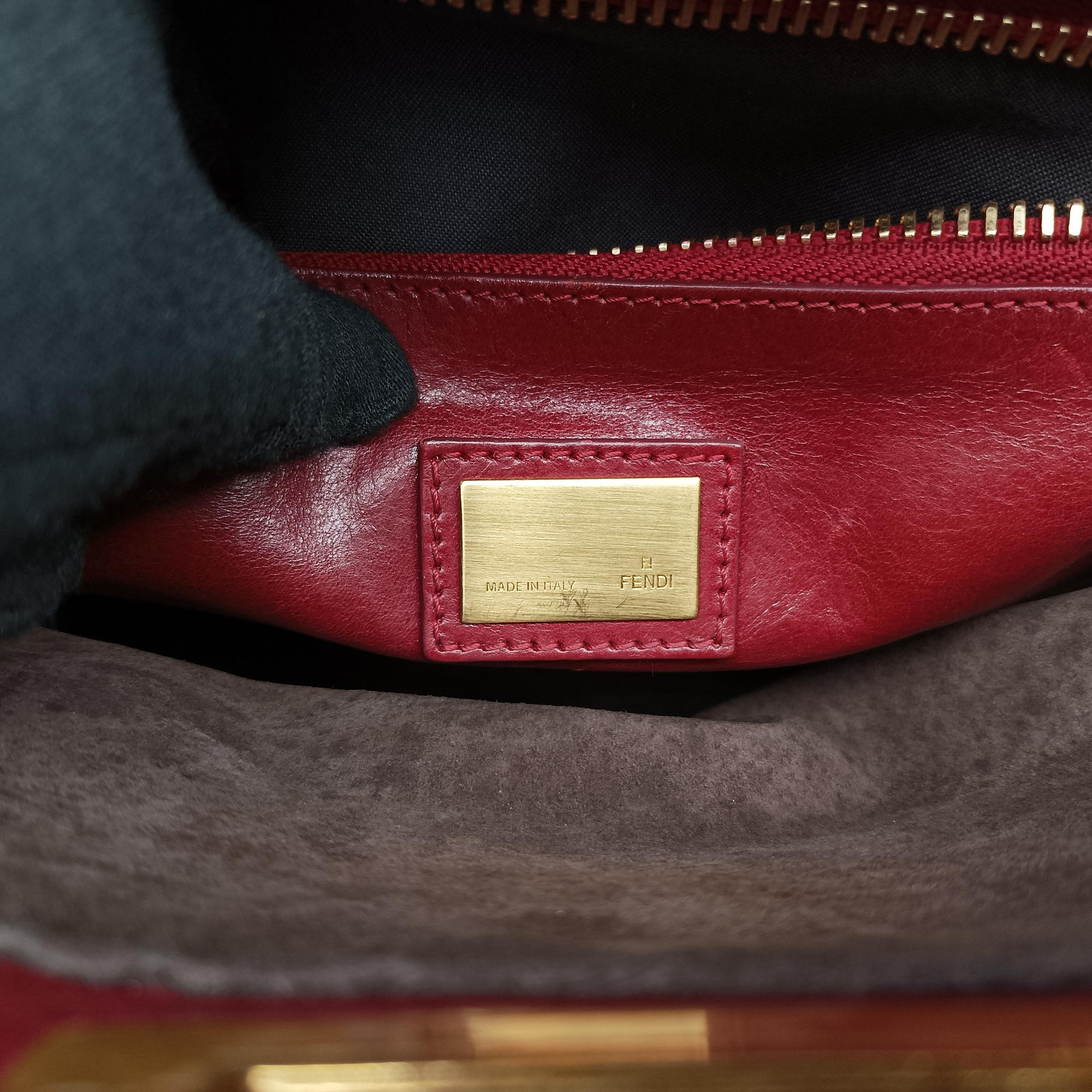Vintage Fendi PEEKABOO Brown × Red pony hair× Leather 8BN226 handbag | stylenewstar