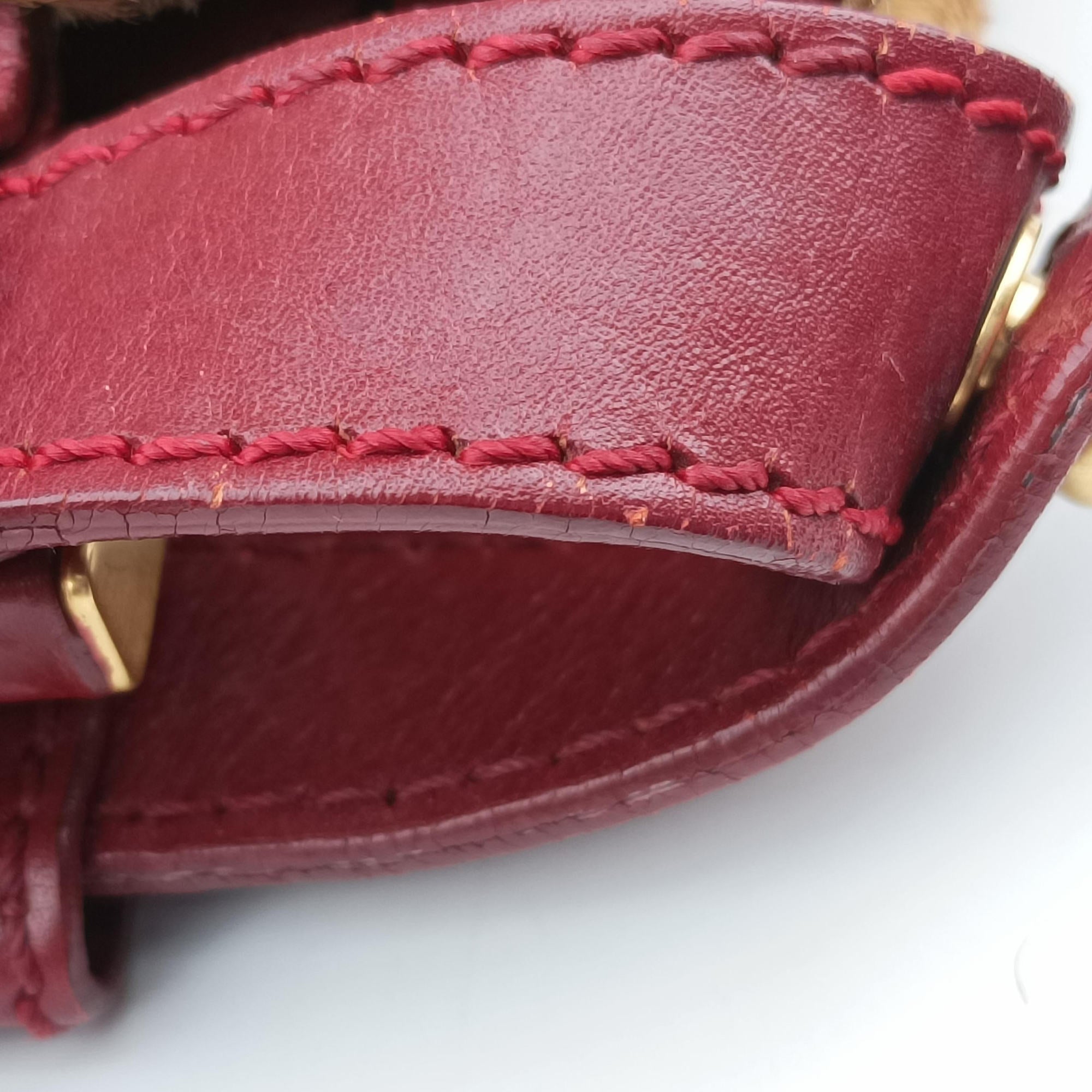 Vintage Fendi PEEKABOO Brown × Red pony hair× Leather 8BN226 handbag | stylenewstar