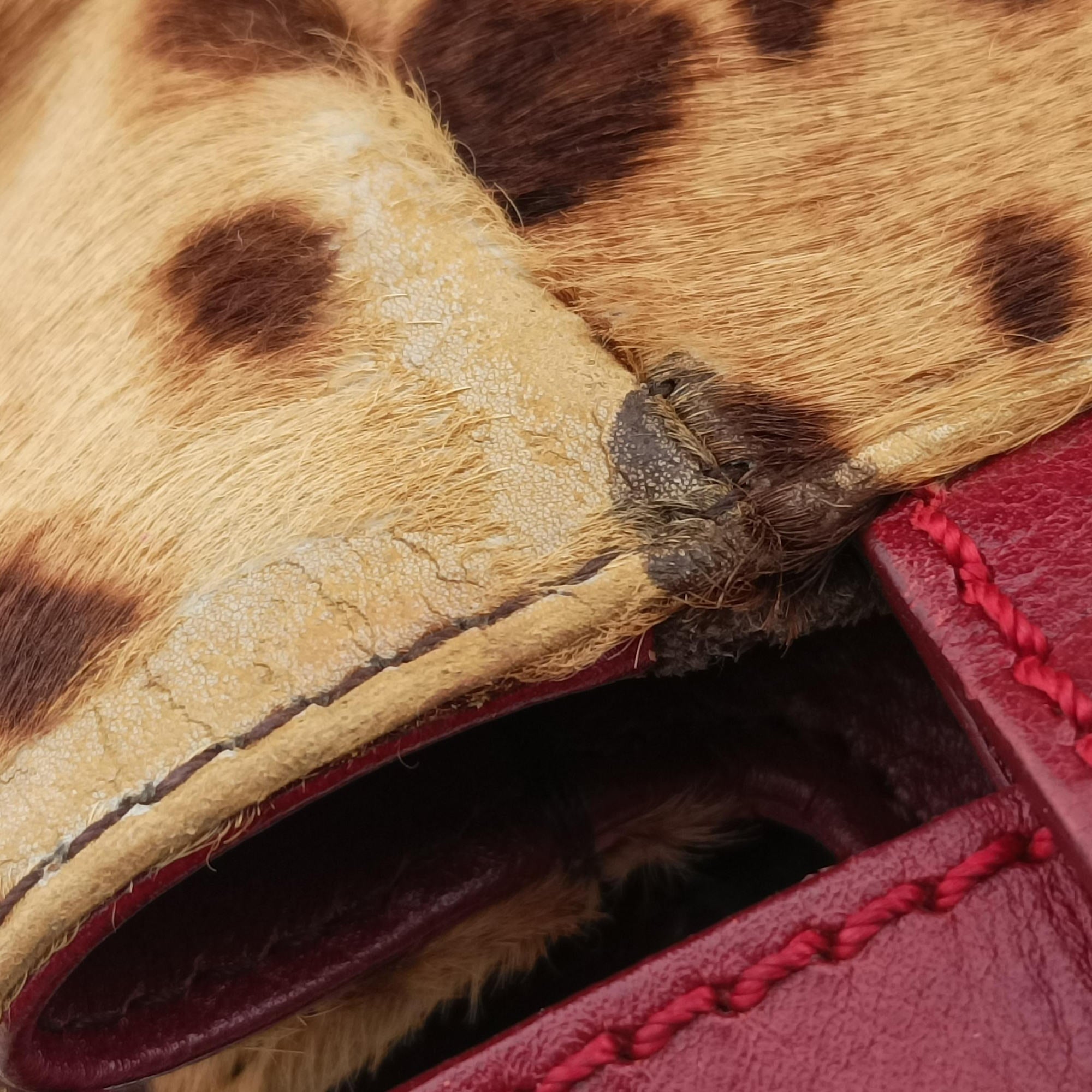 Vintage Fendi PEEKABOO Brown × Red pony hair× Leather 8BN226 handbag | stylenewstar