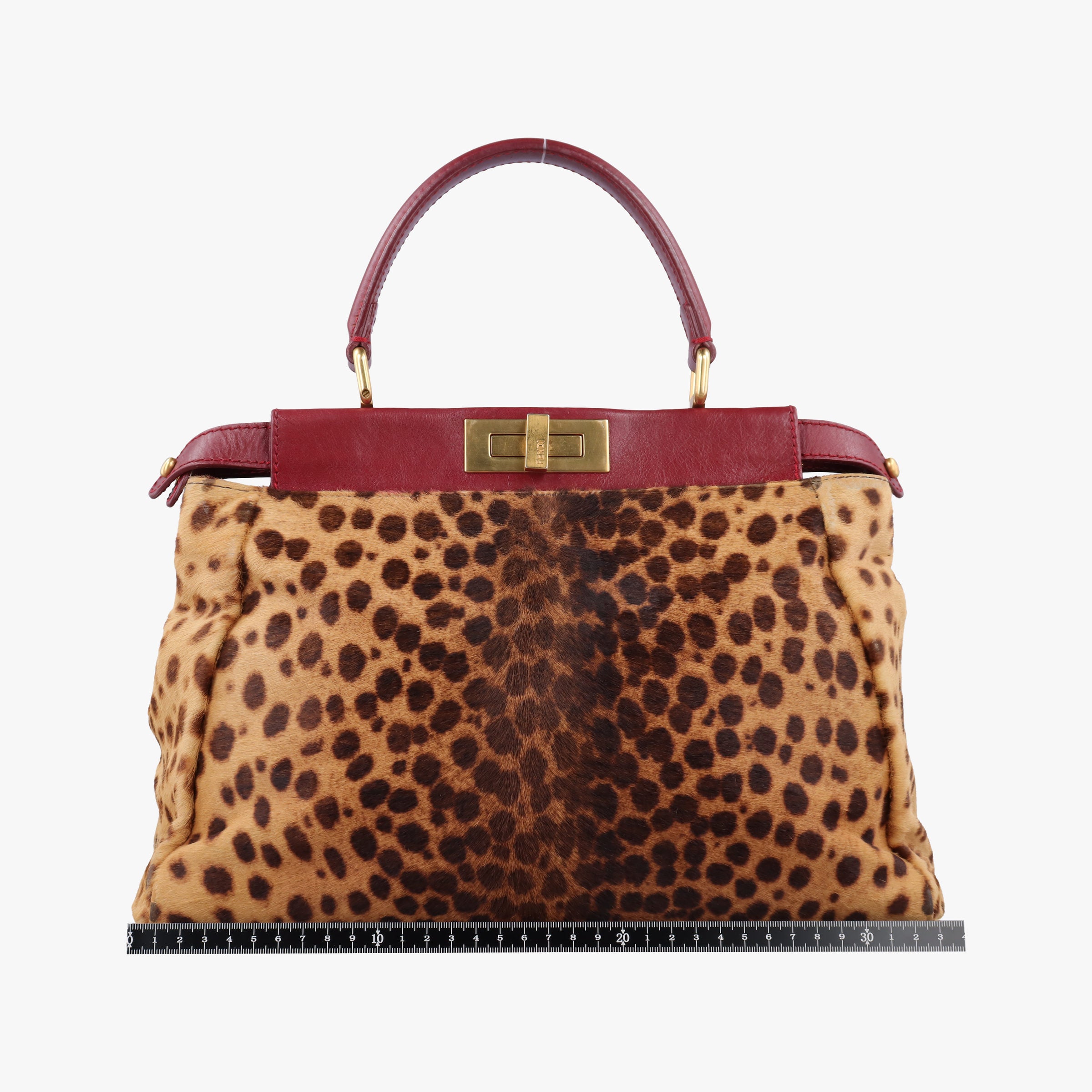 Vintage Fendi PEEKABOO Brown × Red pony hair× Leather 8BN226 handbag | stylenewstar
