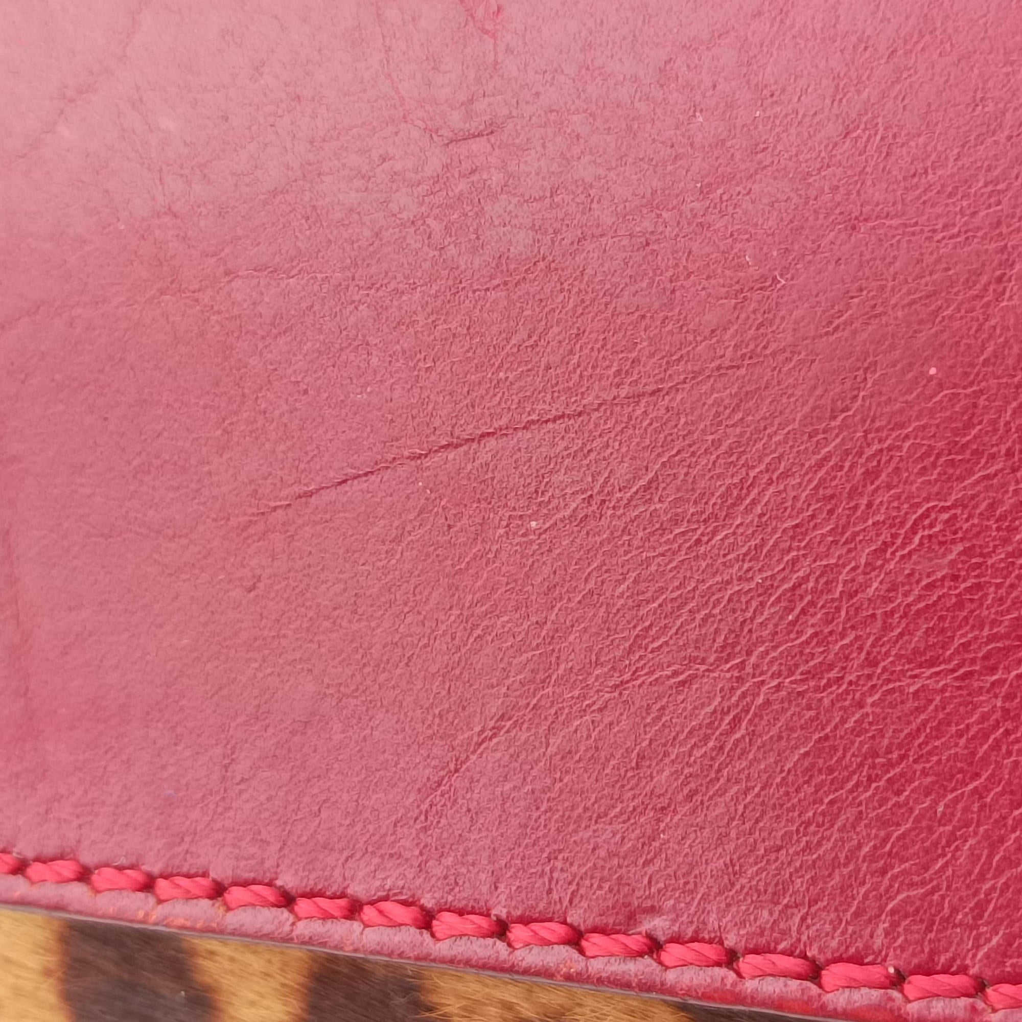 Vintage Fendi PEEKABOO Brown × Red pony hair× Leather 8BN226 handbag | stylenewstar