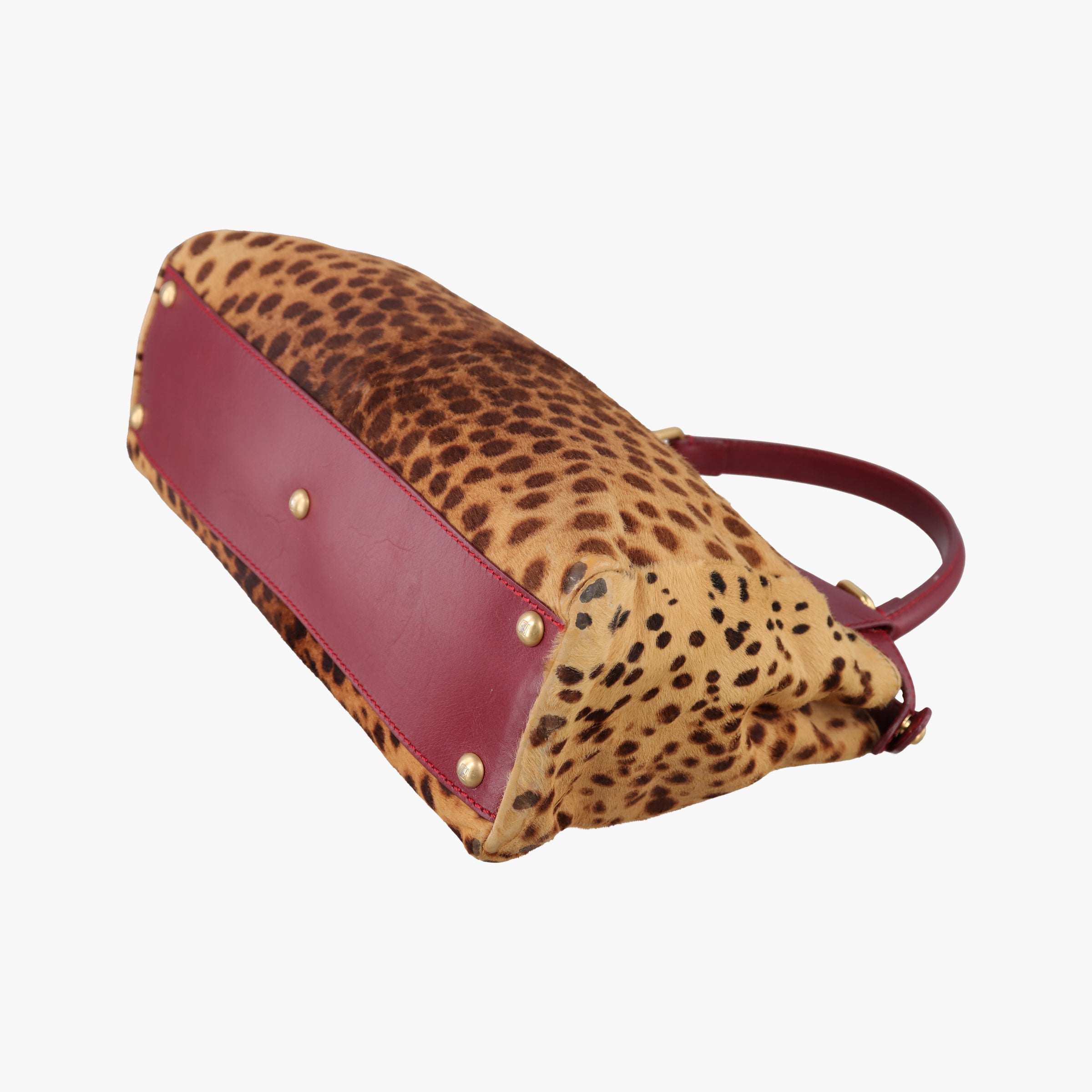 Vintage Fendi PEEKABOO Brown × Red pony hair× Leather 8BN226 handbag | stylenewstar