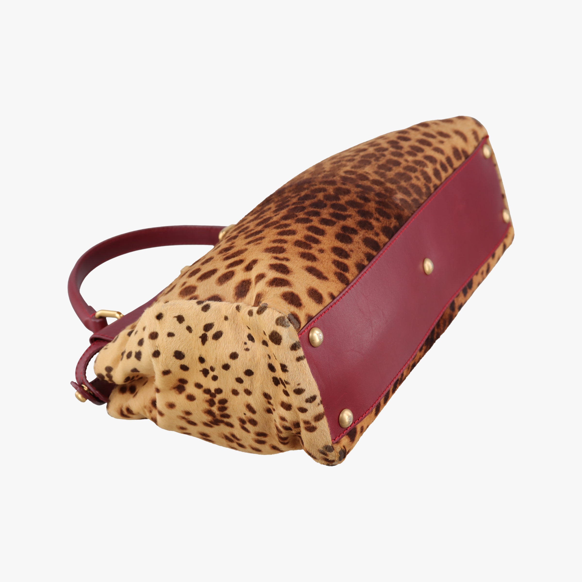 Vintage Fendi PEEKABOO Brown × Red pony hair× Leather 8BN226 handbag | stylenewstar