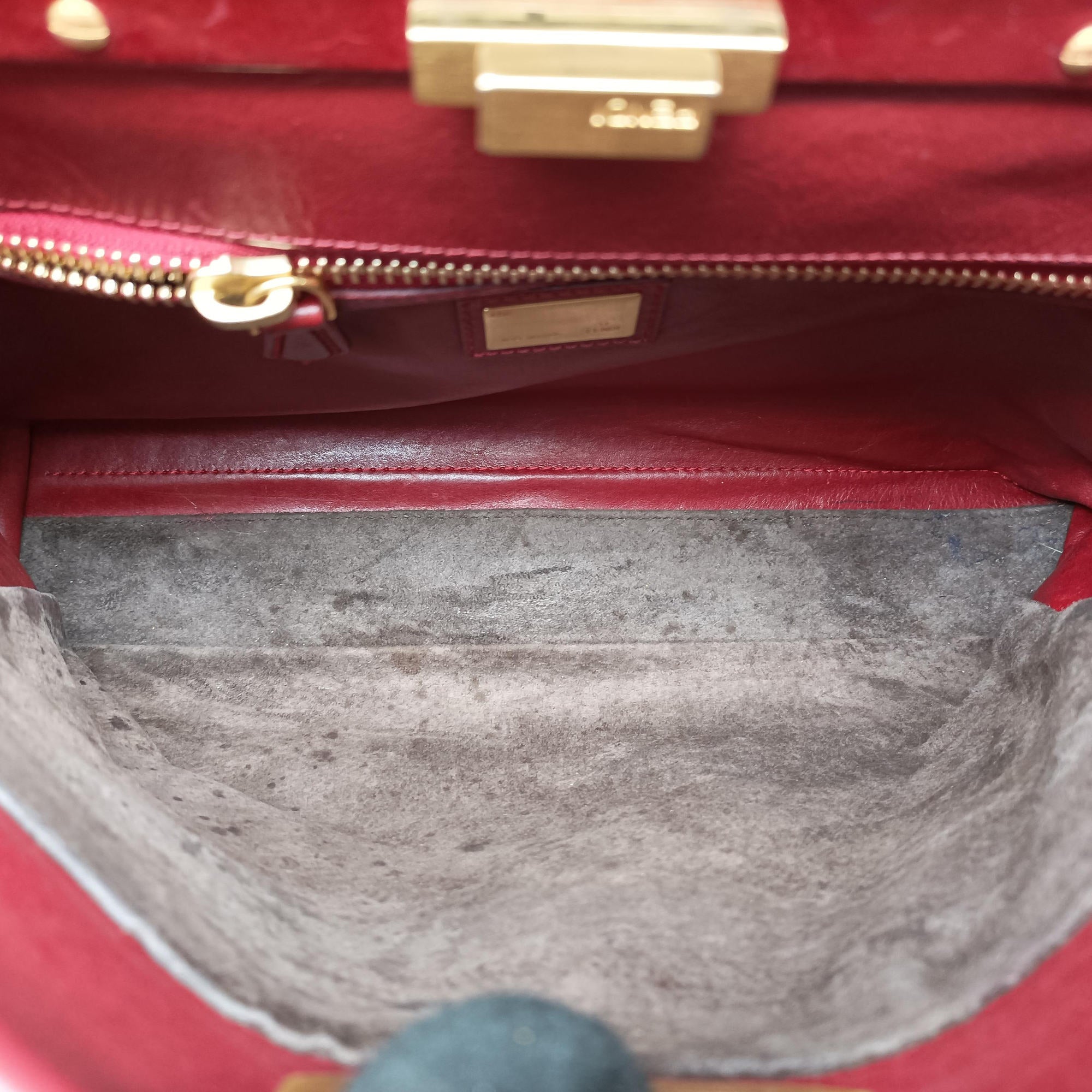Vintage Fendi PEEKABOO Brown × Red pony hair× Leather 8BN226 handbag | stylenewstar