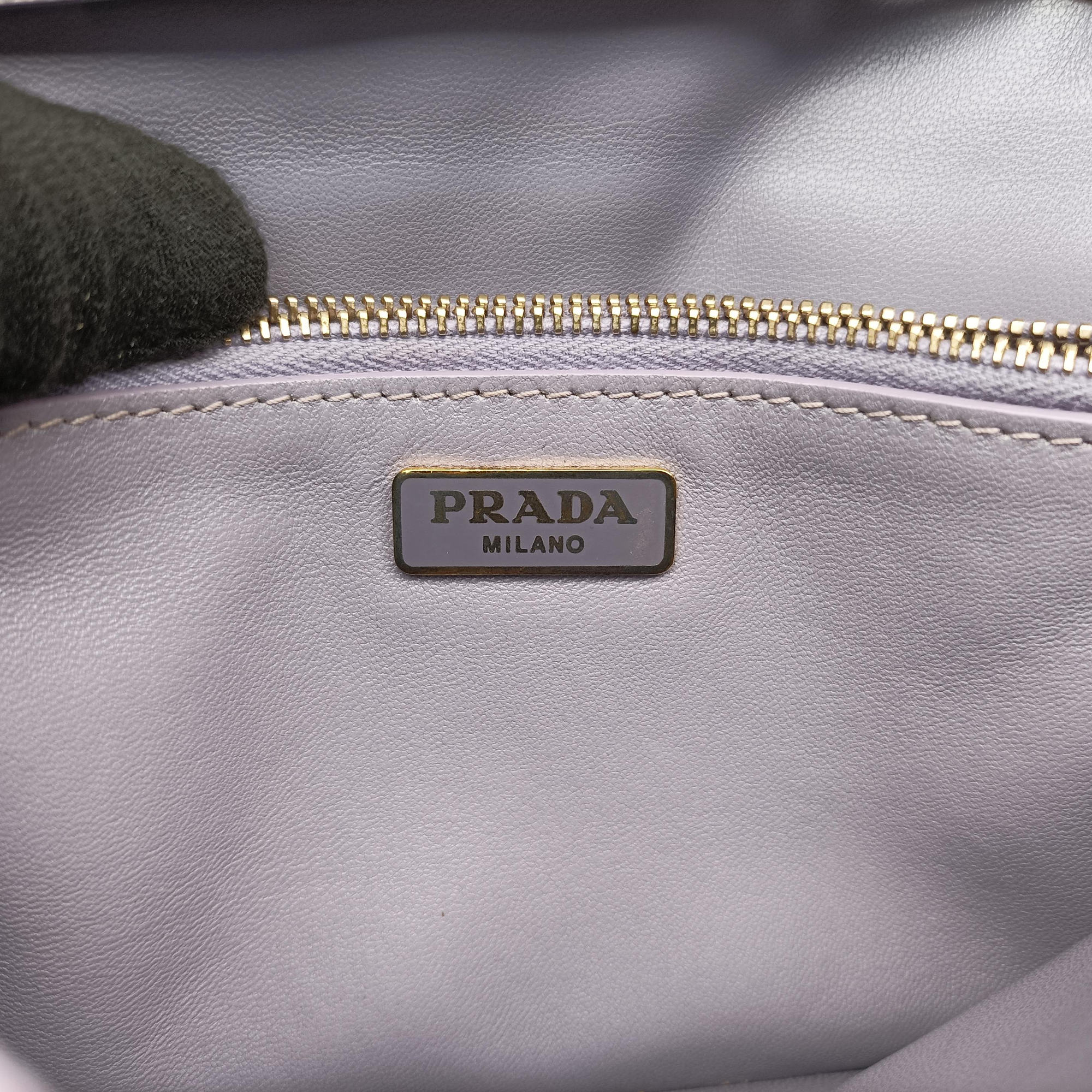 Pre-owned Prada Logo Chain Purple SAFFIANO Leather BT1035 shoulderbag | stylenewstar
