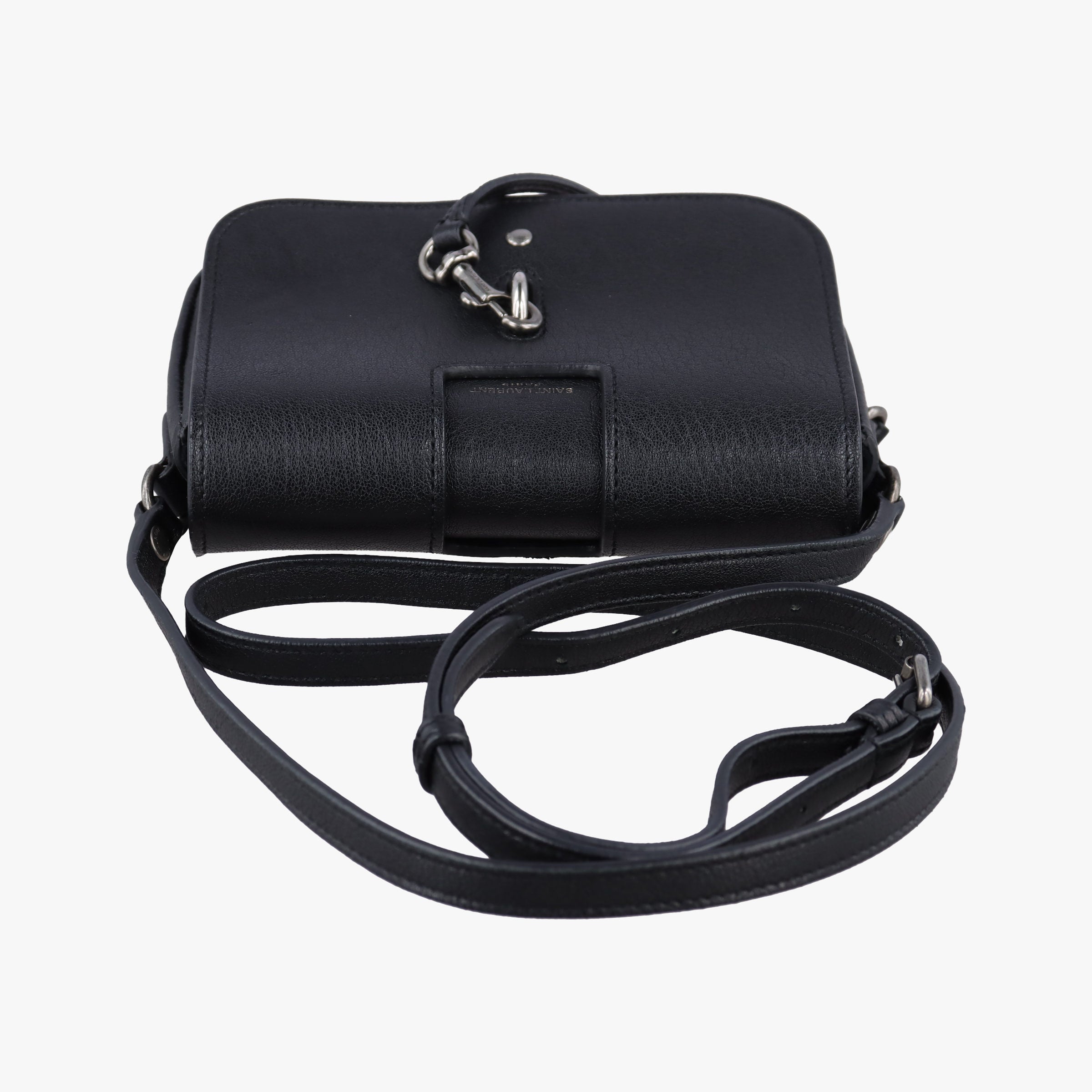 Pre-owned Yves Saint Laurent Charlotte Black Leather 500831 shoulderbag | stylenewstar