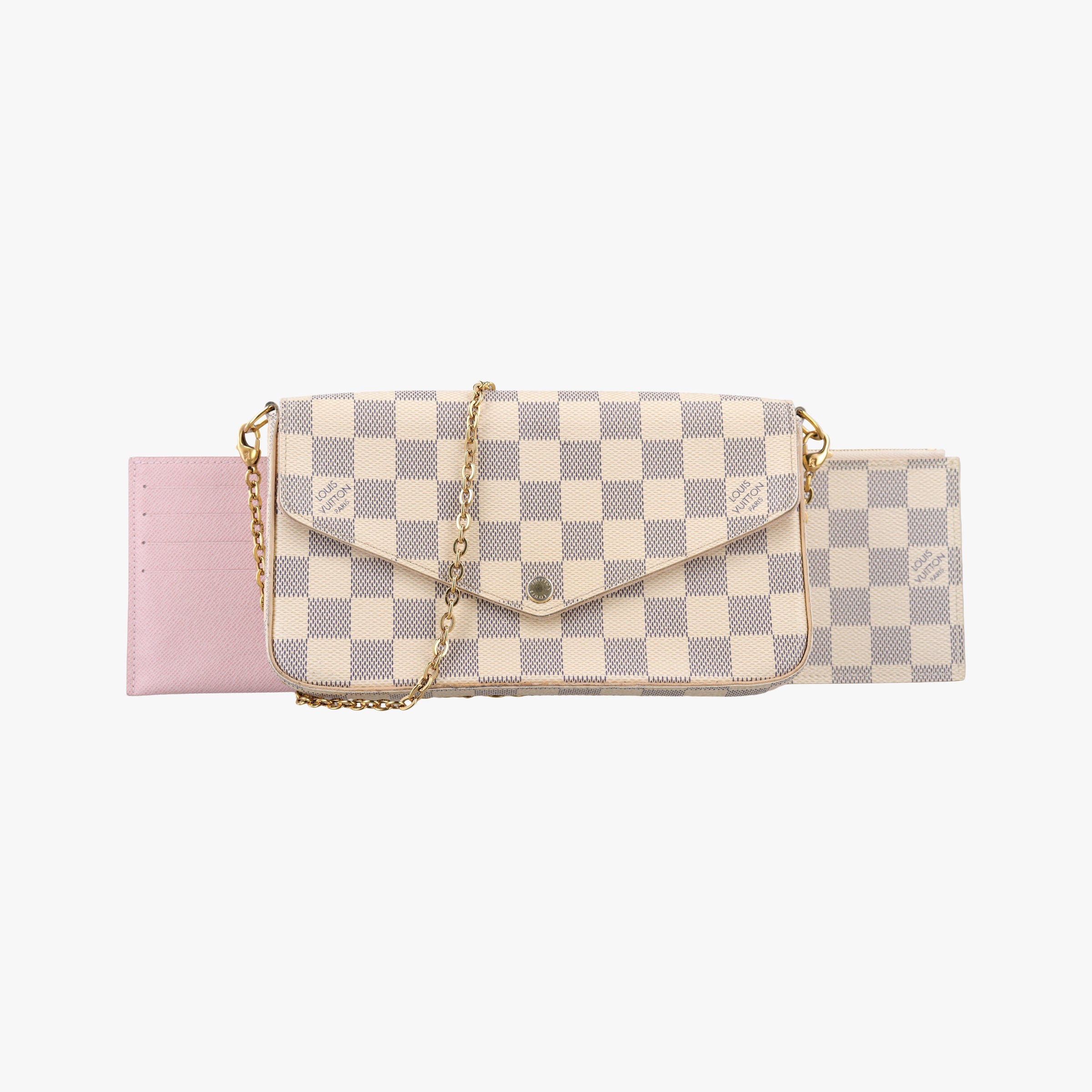 Pre-owned Louis Vuitton Pochette Felicie Azur Damier Canvas N63106 shoulderbag | stylenewstar