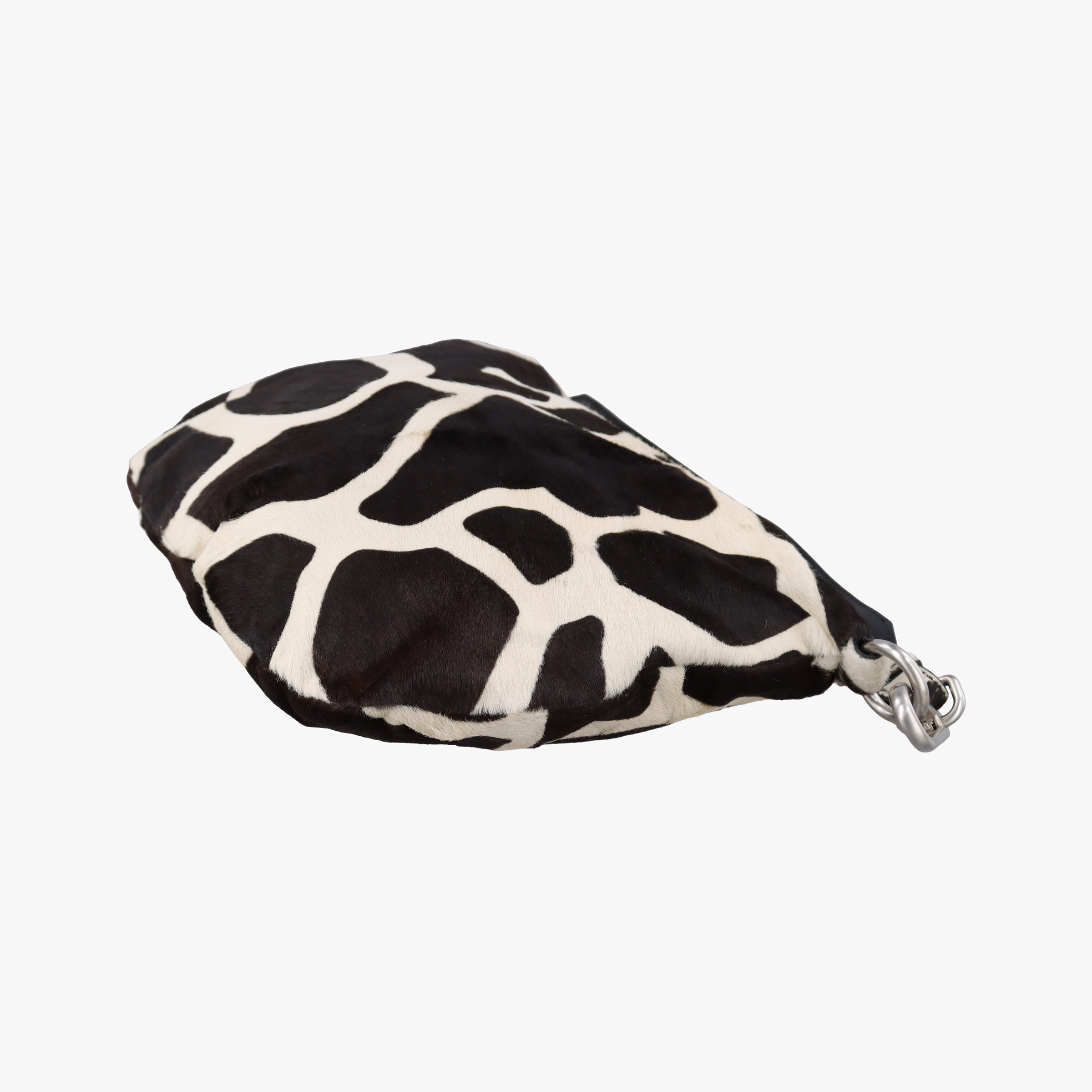 Secondhand Prada Cavallino Black×White Giraffe Printed Calf Hair×Leather  shoulderbag | stylenewstar