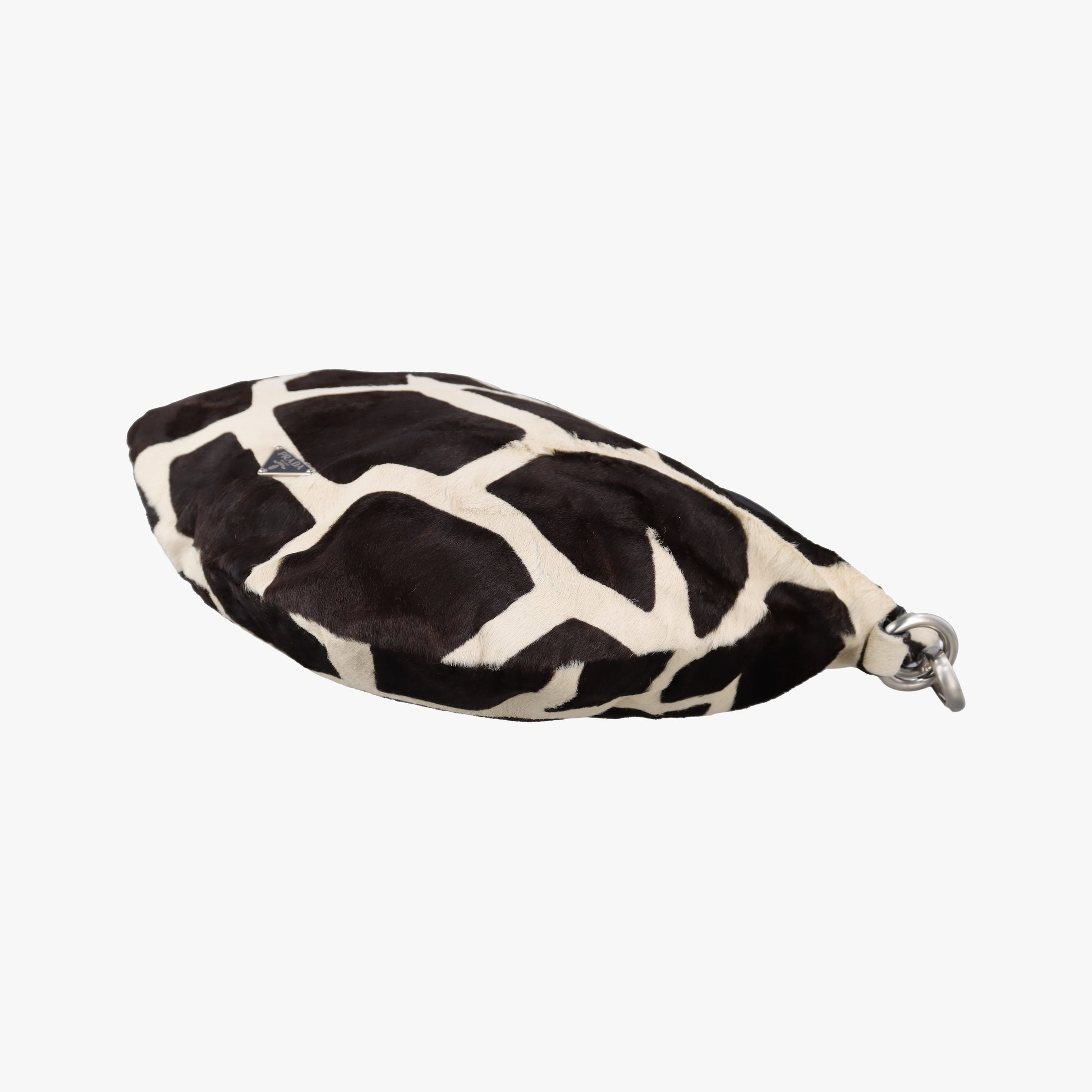 Secondhand Prada Cavallino Black×White Giraffe Printed Calf Hair×Leather  shoulderbag | stylenewstar