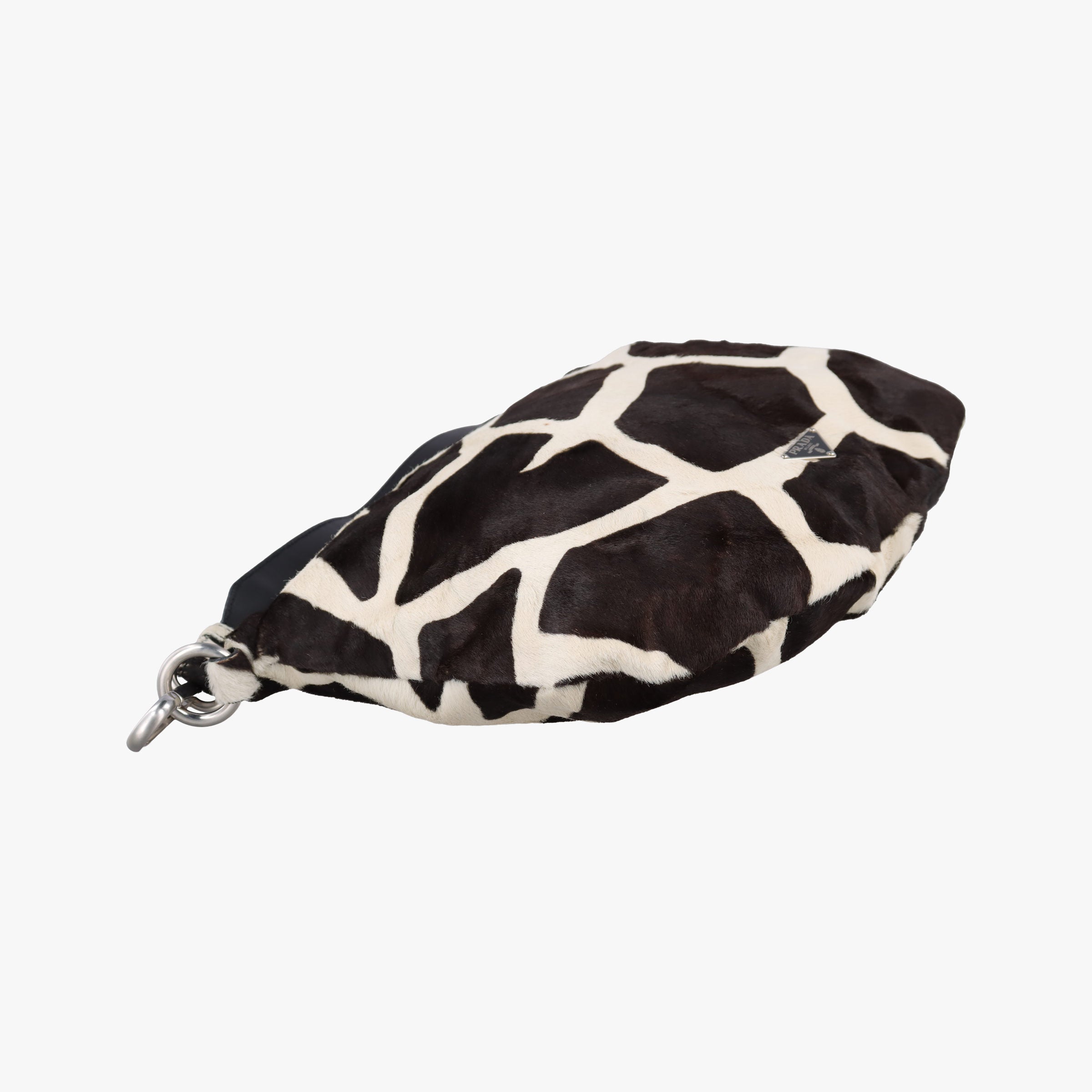 Secondhand Prada Cavallino Black×White Giraffe Printed Calf Hair×Leather  shoulderbag | stylenewstar