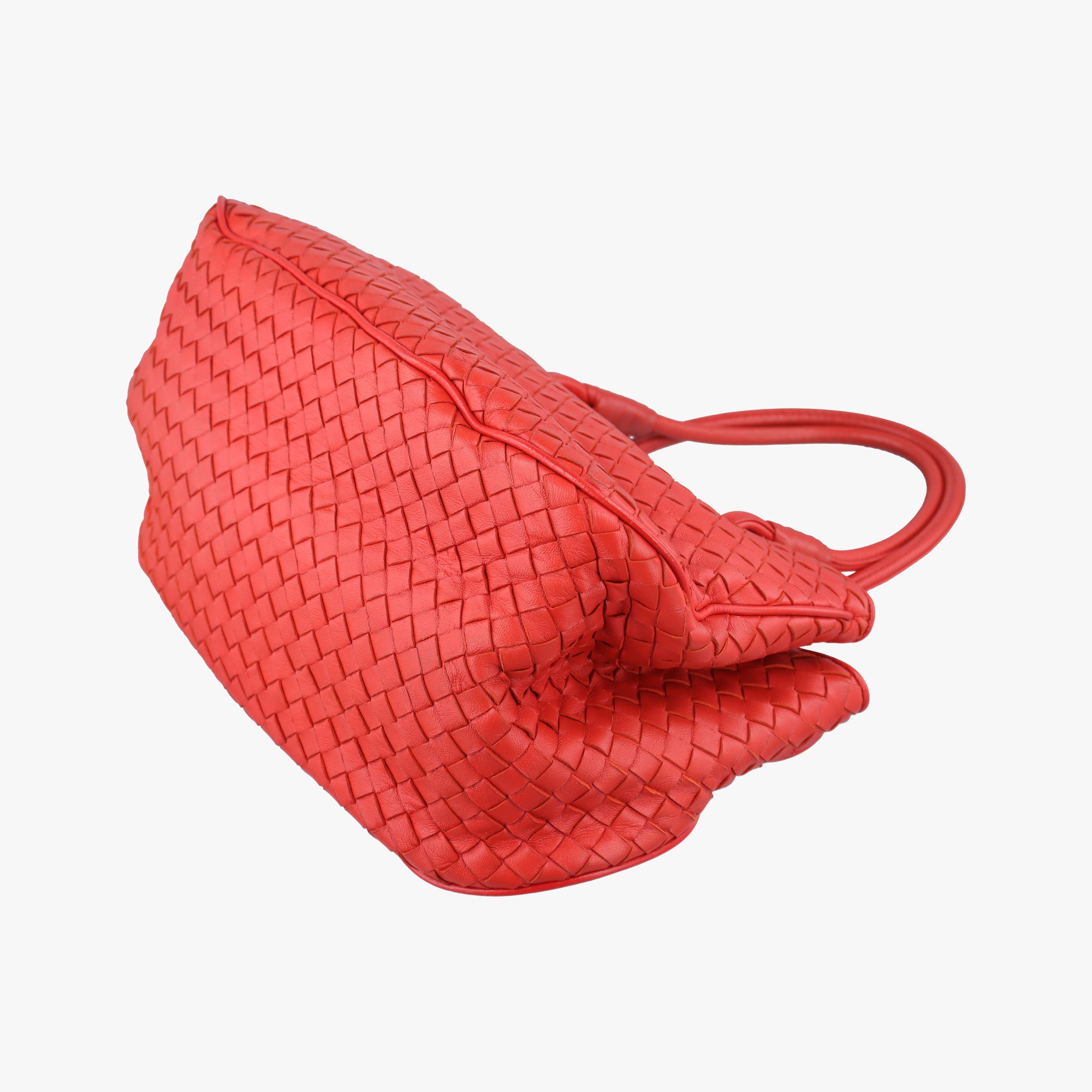 Pre-owned Bottega Veneta Intrecciato Red lambskin  handbag | stylenewstar