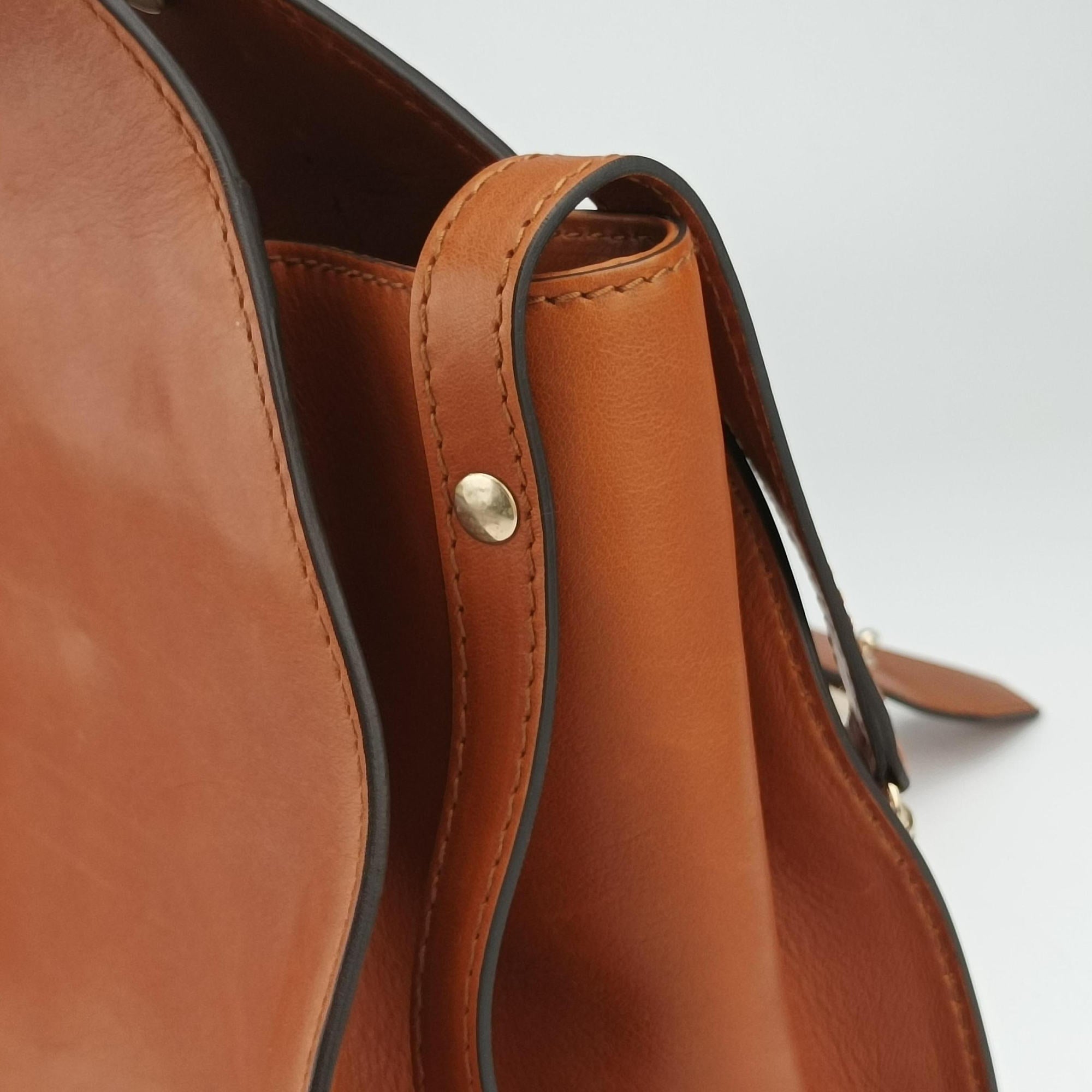 Pre-owned Gucci Stirrup Brown leather 277514 handbag | stylenewstar