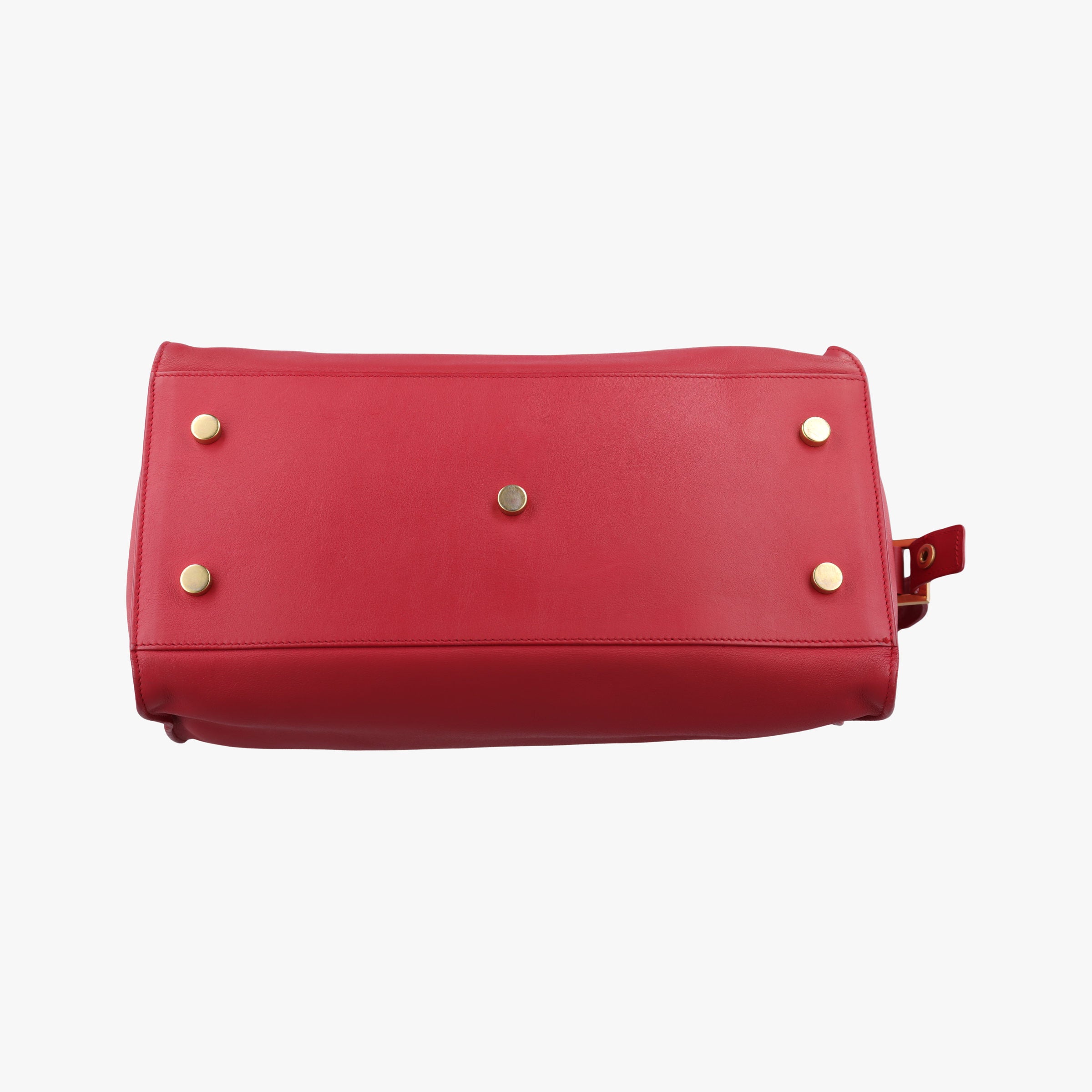 Pre-owned Yves Saint Laurent BABY CABAS Red Leather 394461 shoulderbag | stylenewstar