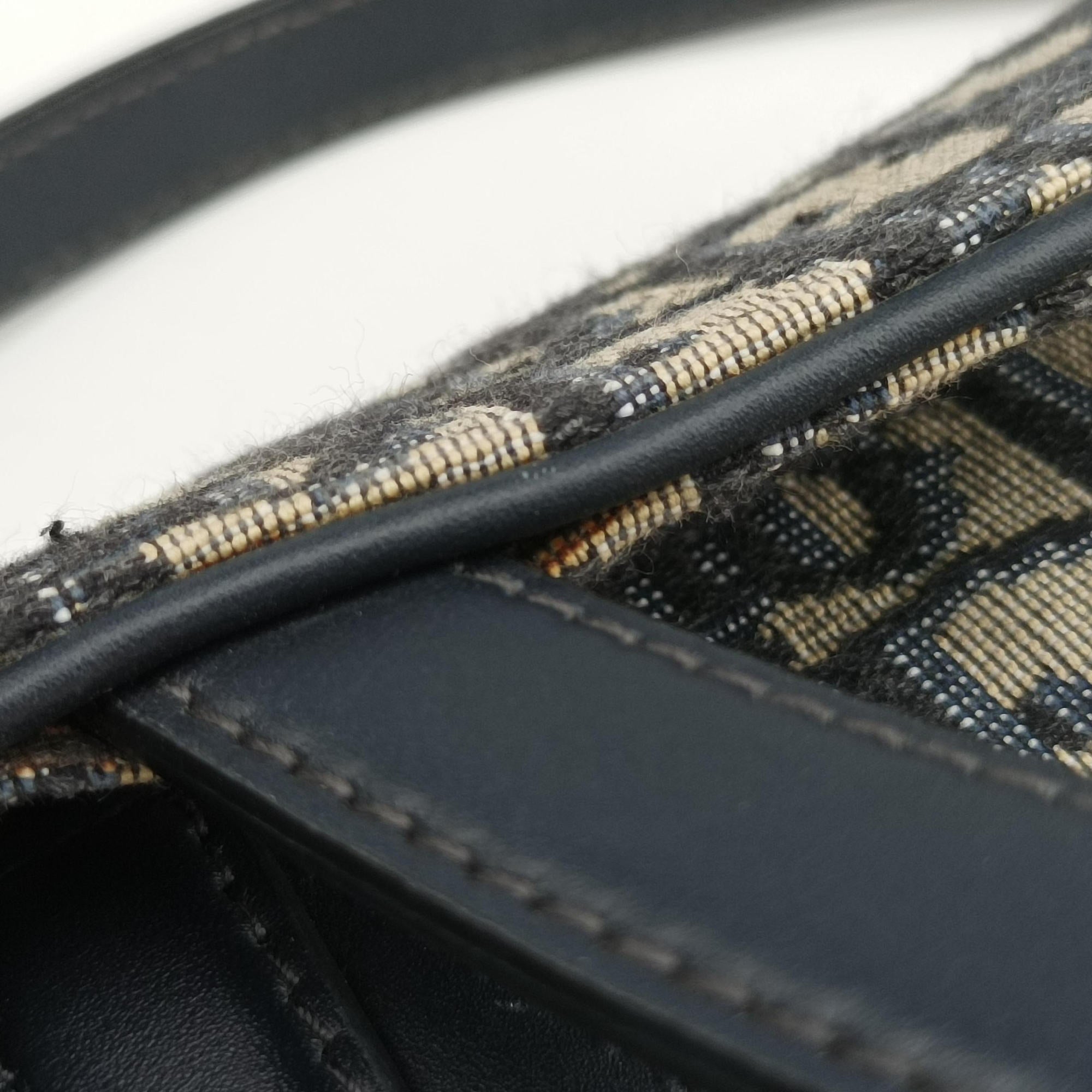 Pre-owned Christian Dior Saddle Navy Jacquard  handbag | stylenewstar
