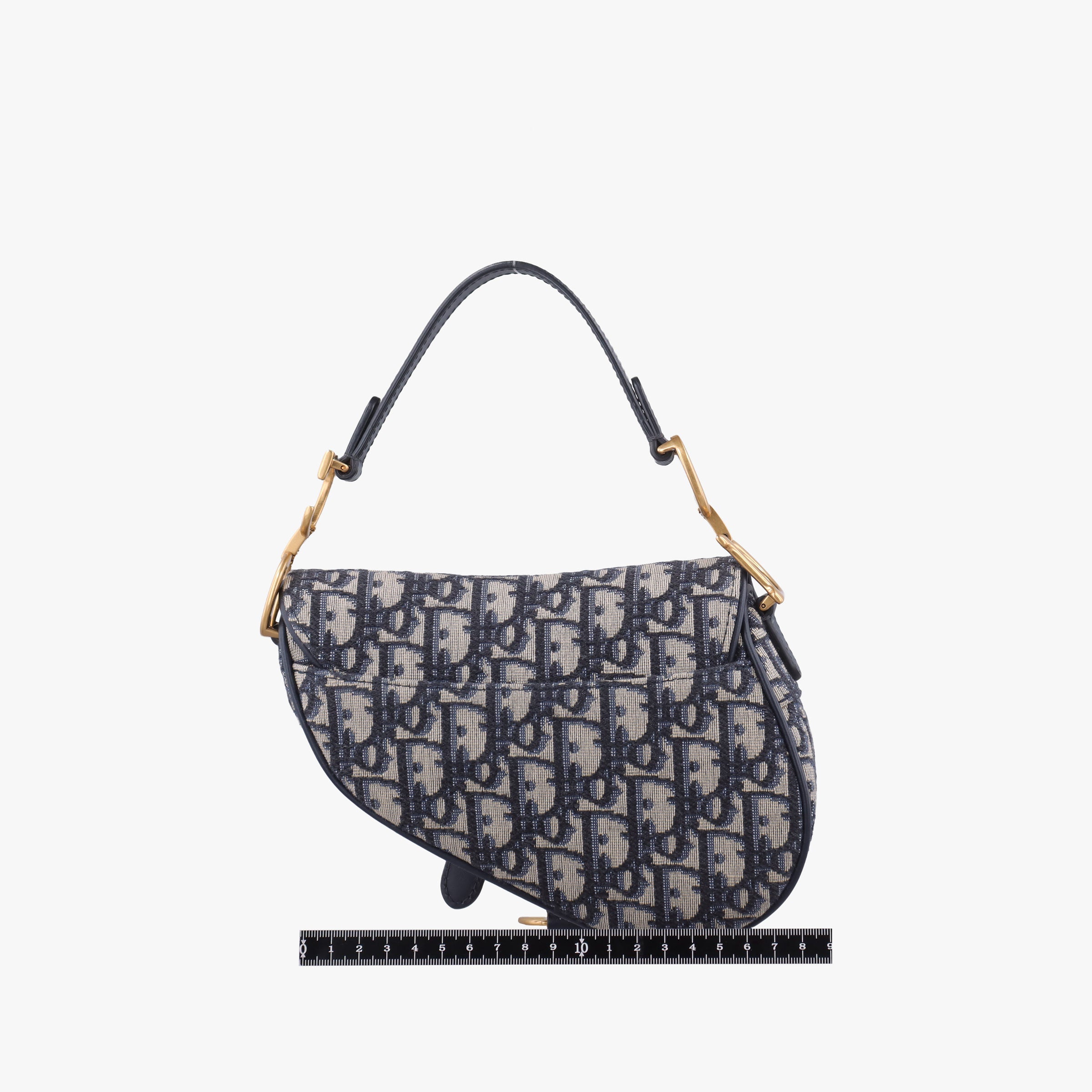Pre-owned Christian Dior Saddle Navy Jacquard  handbag | stylenewstar
