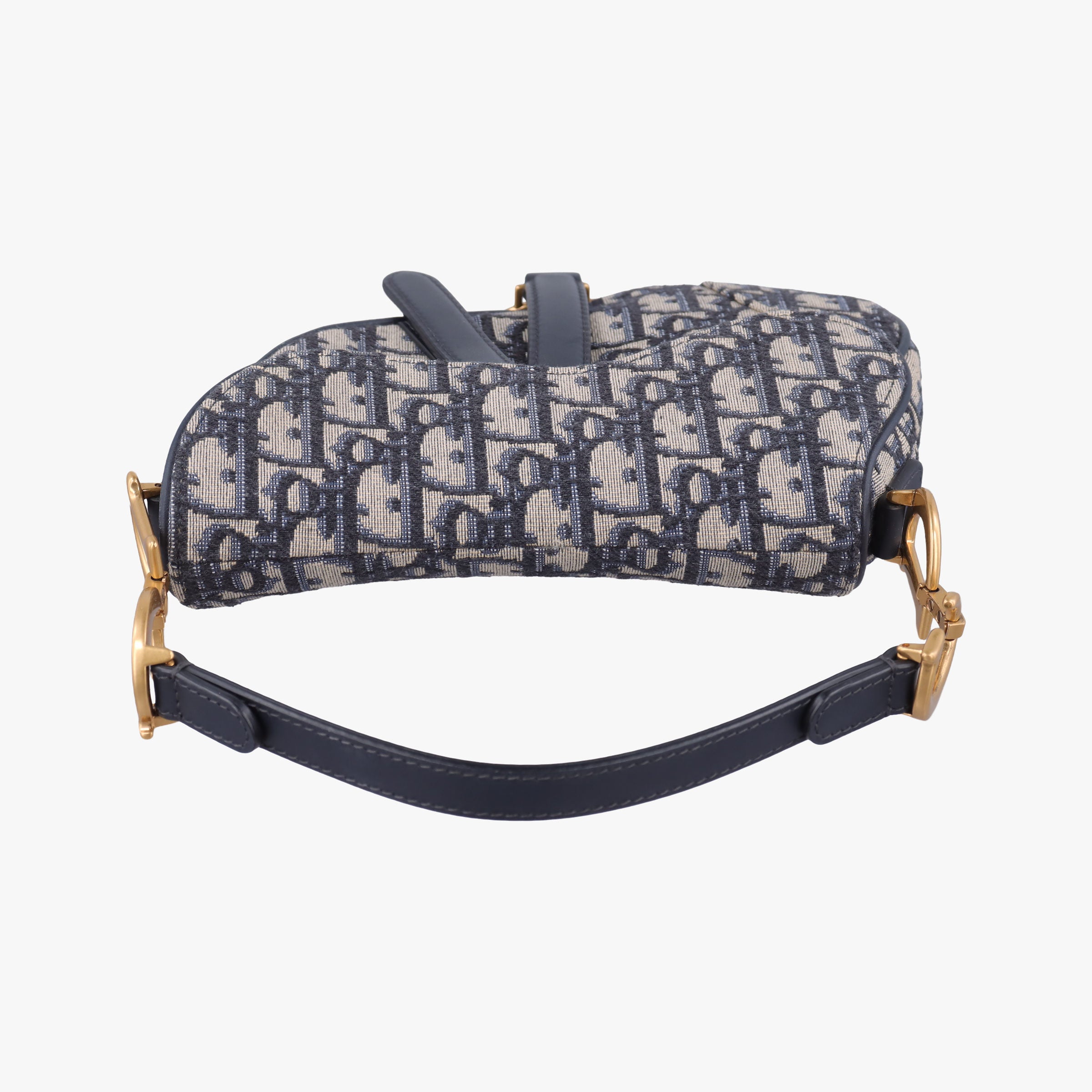 Pre-owned Christian Dior Saddle Navy Jacquard  handbag | stylenewstar