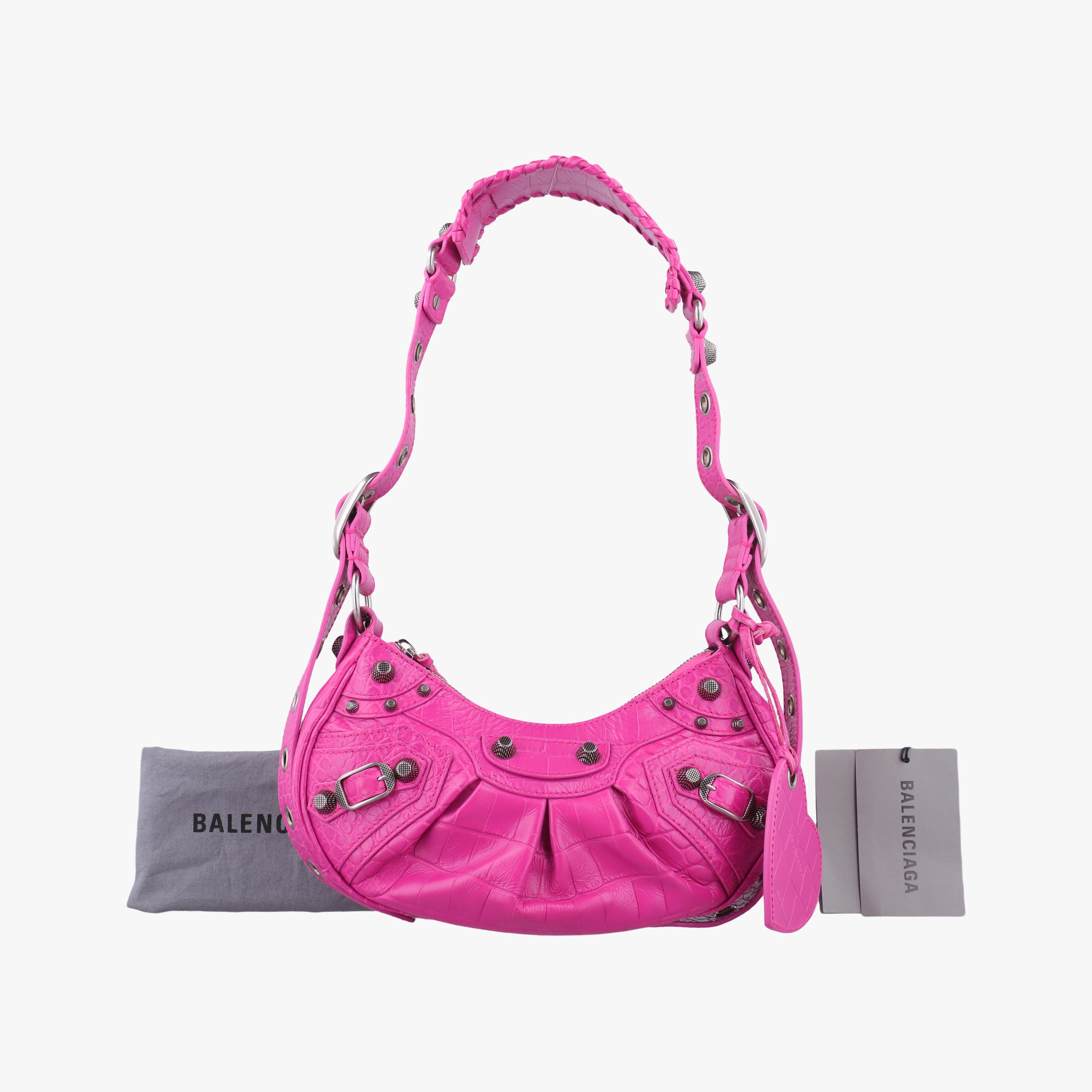 Pre-owned Balenciaga Le Cagole mini Rose Leather  shoulderbag | stylenewstar