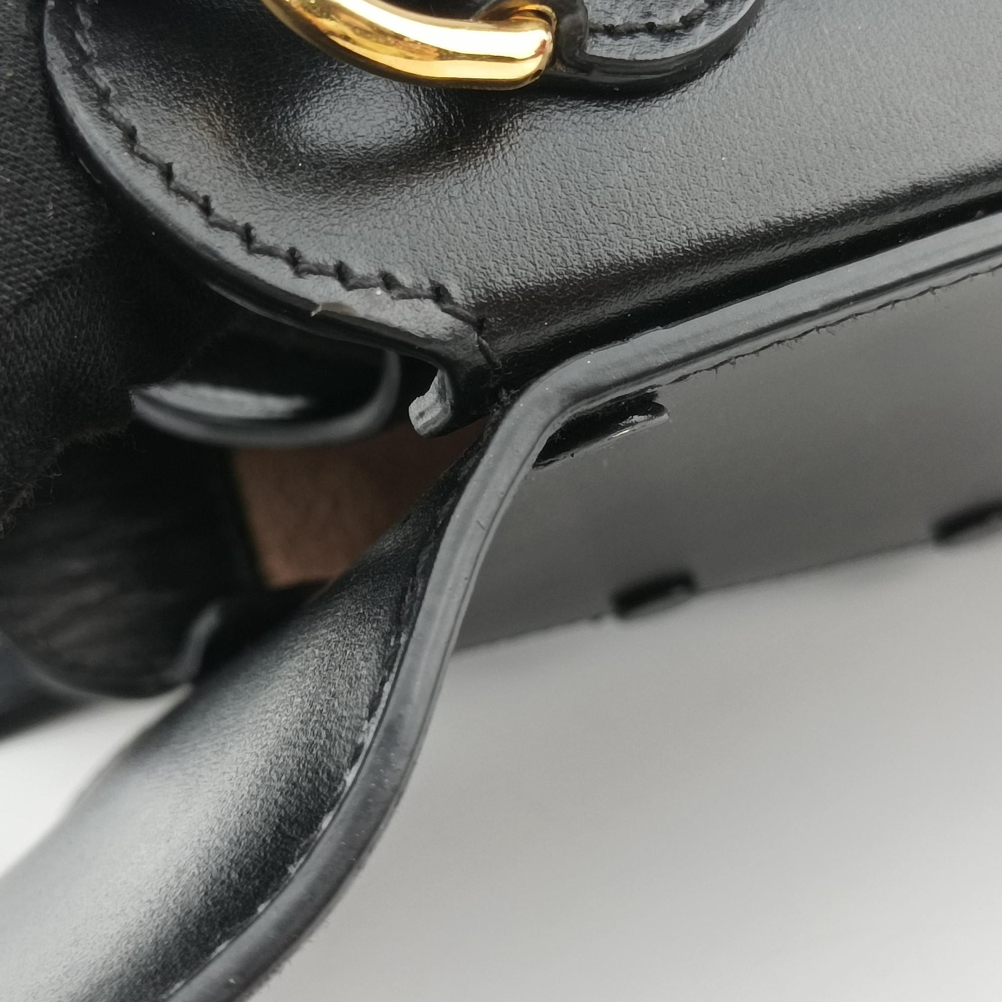 Pre-owned Gucci Horsebit 1955 Black Leather 625615 shoulderbag | stylenewstar