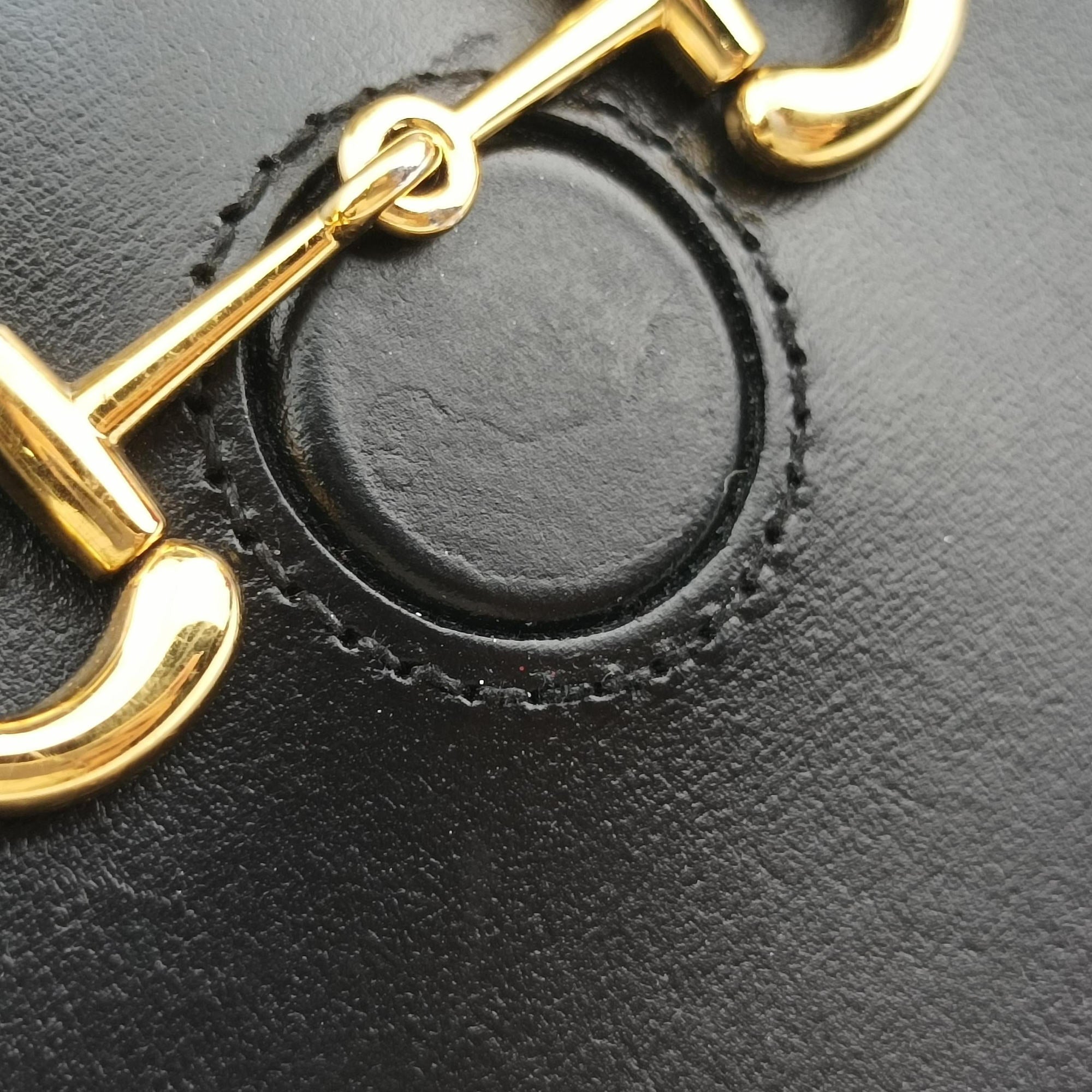 Pre-owned Gucci Horsebit 1955 Black Leather 625615 shoulderbag | stylenewstar