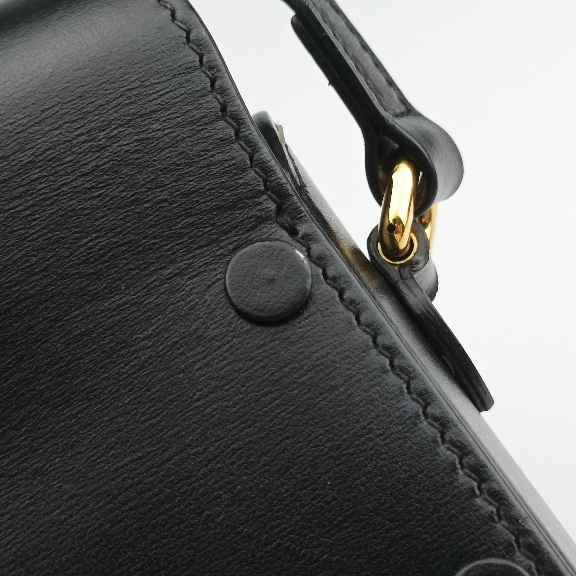 Pre-owned Gucci Horsebit 1955 Black Leather 625615 shoulderbag | stylenewstar