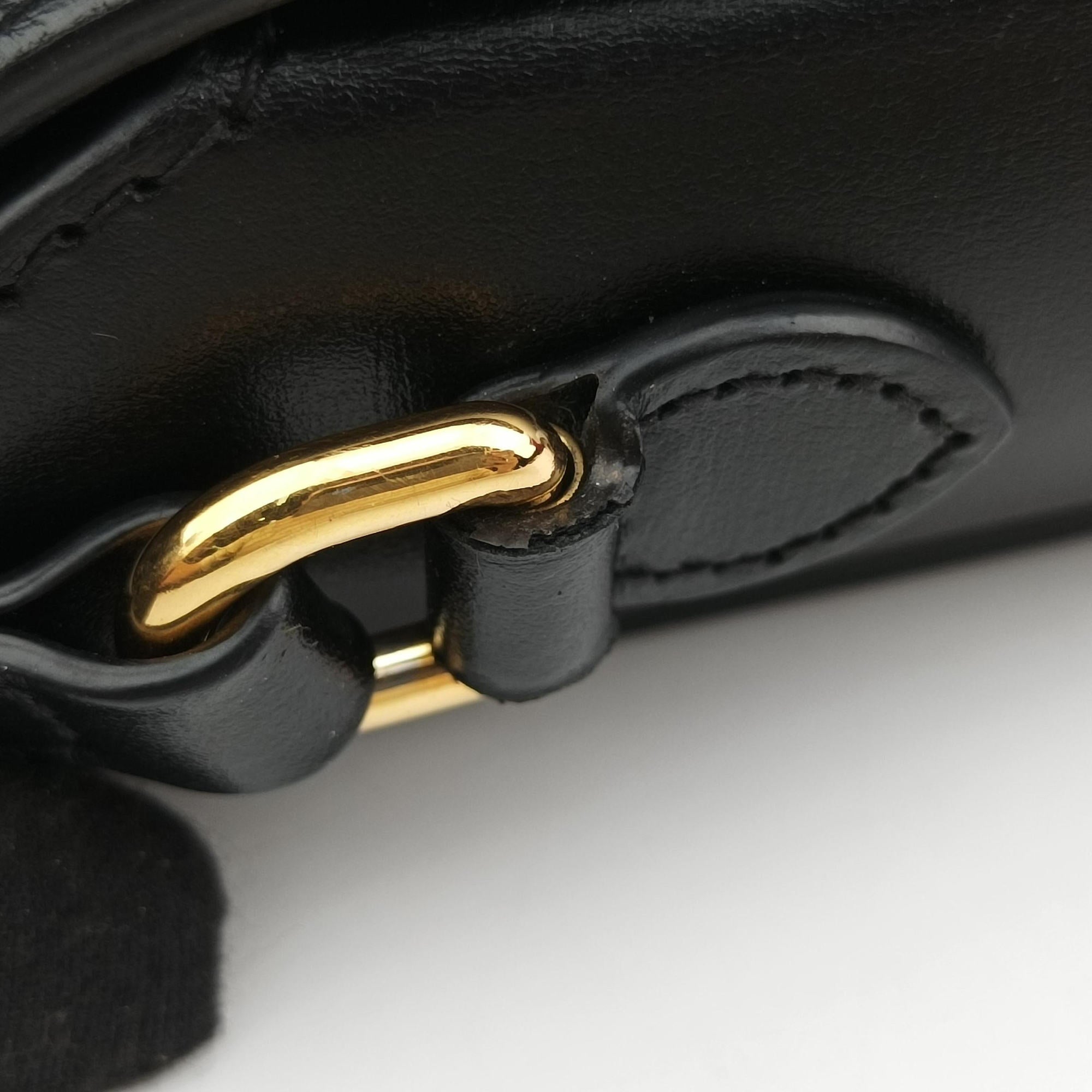 Pre-owned Gucci Horsebit 1955 Black Leather 625615 shoulderbag | stylenewstar