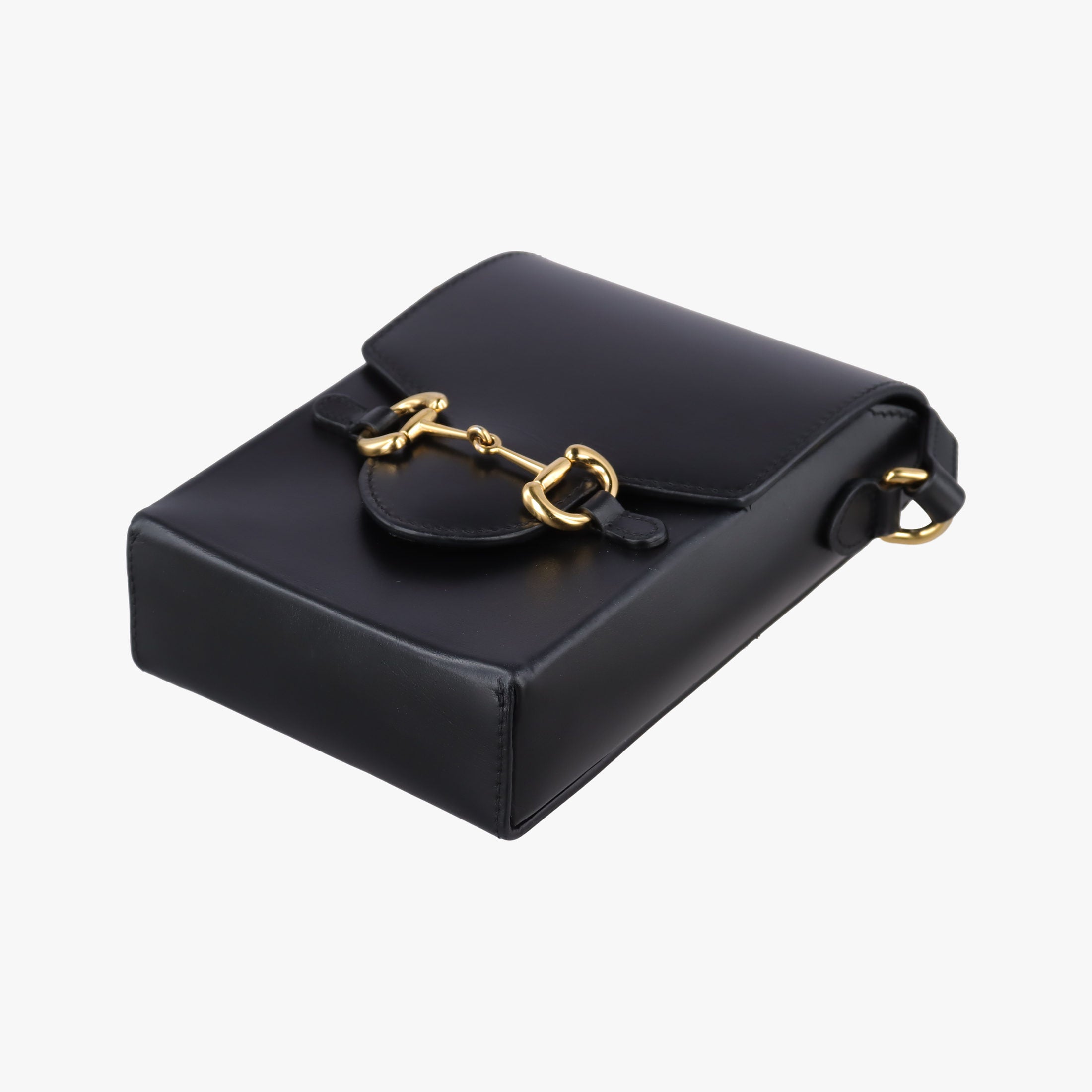 Pre-owned Gucci Horsebit 1955 Black Leather 625615 shoulderbag | stylenewstar