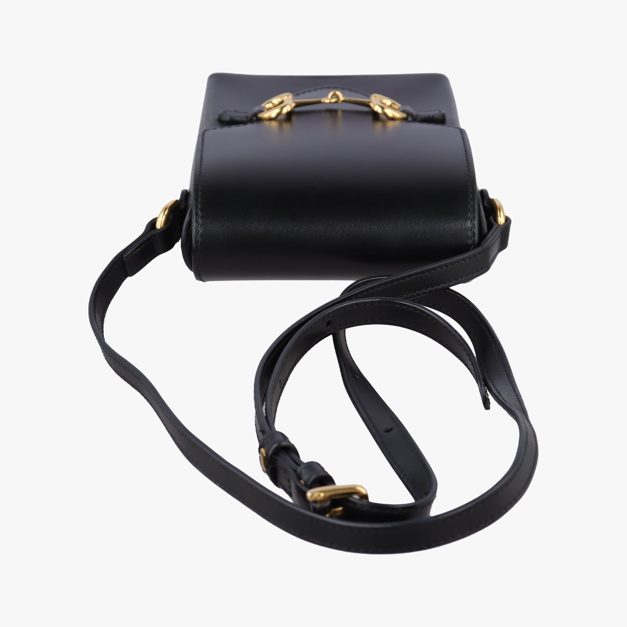 Pre-owned Gucci Horsebit 1955 Black Leather 625615 shoulderbag | stylenewstar