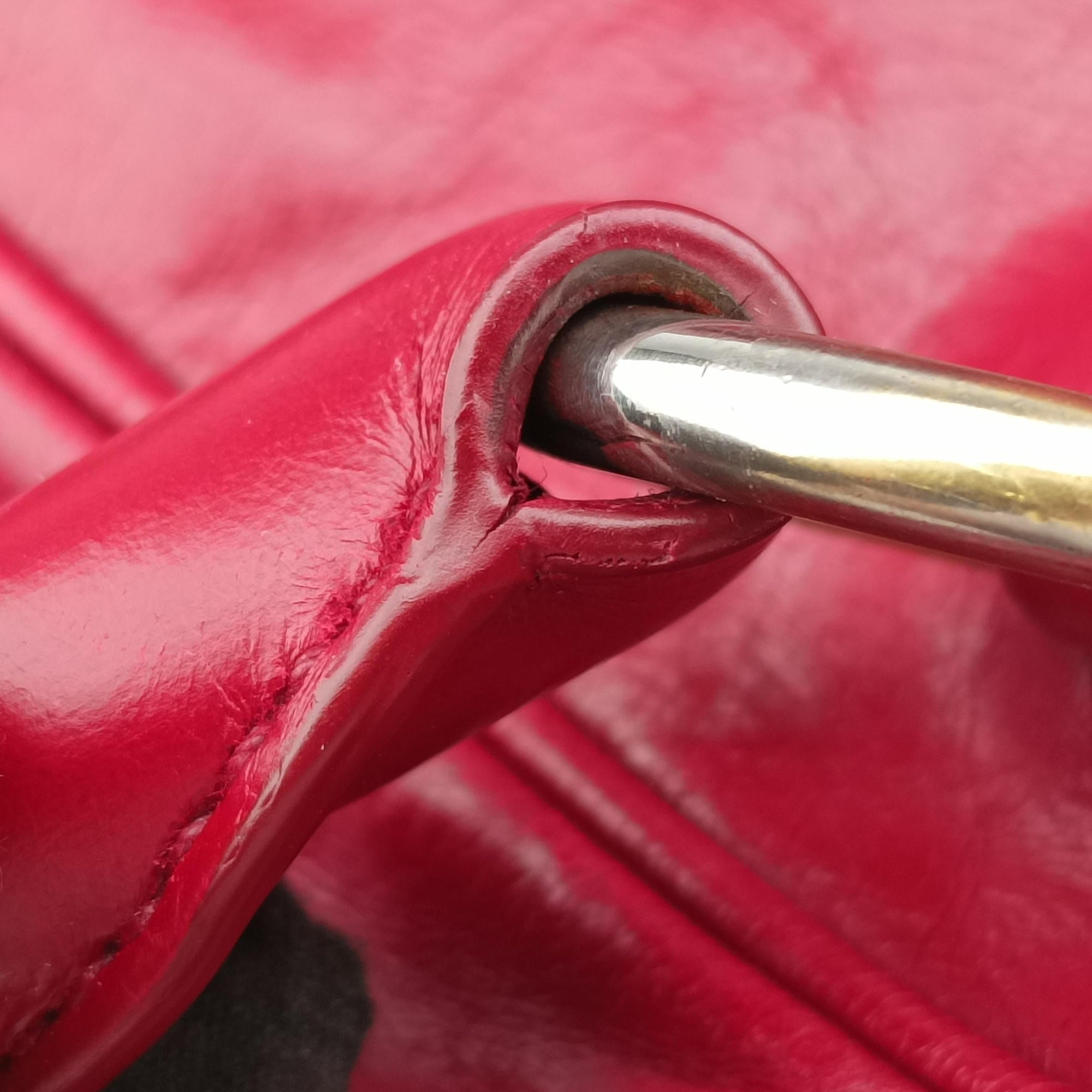 Pre-owned Prada Vitello Shine Shopping Peonia Burgundy Leather BL0821 shoulderbag | stylenewstar
