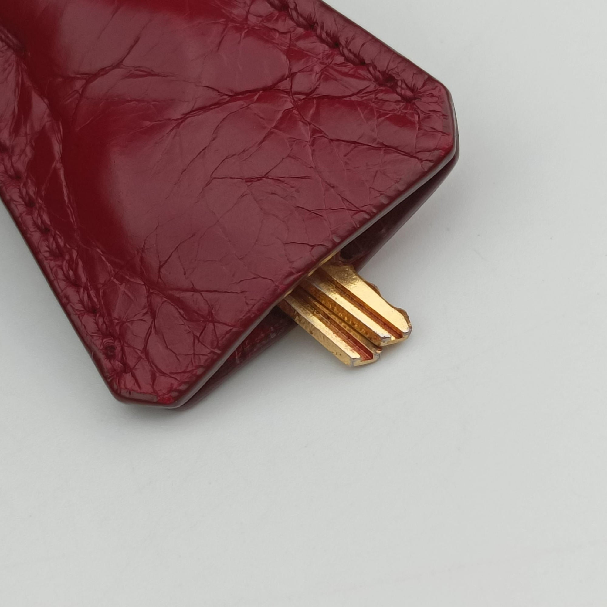 Pre-owned Prada Vitello Shine Shopping Peonia Burgundy Leather BL0821 shoulderbag | stylenewstar