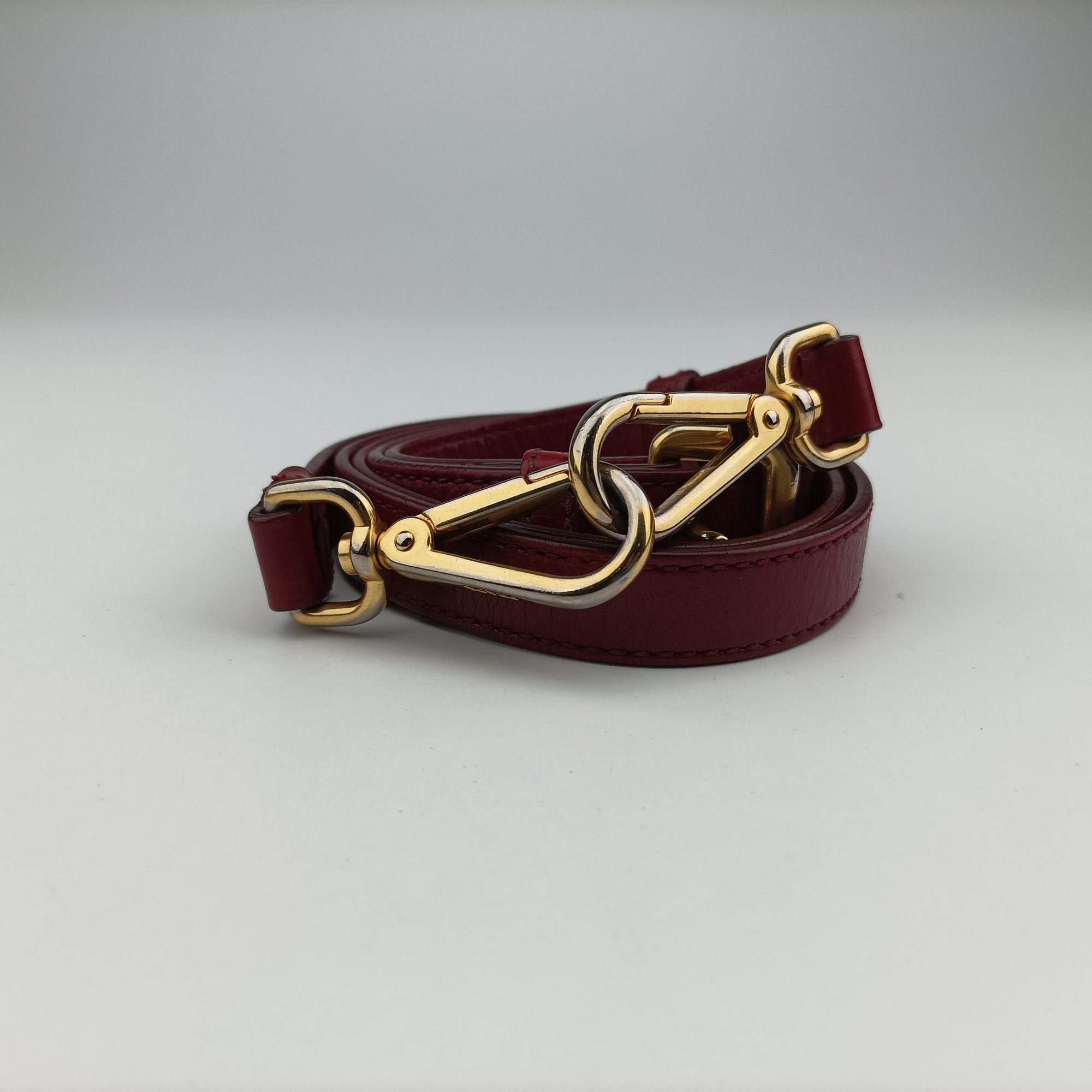 Pre-owned Prada Vitello Shine Shopping Peonia Burgundy Leather BL0821 shoulderbag | stylenewstar