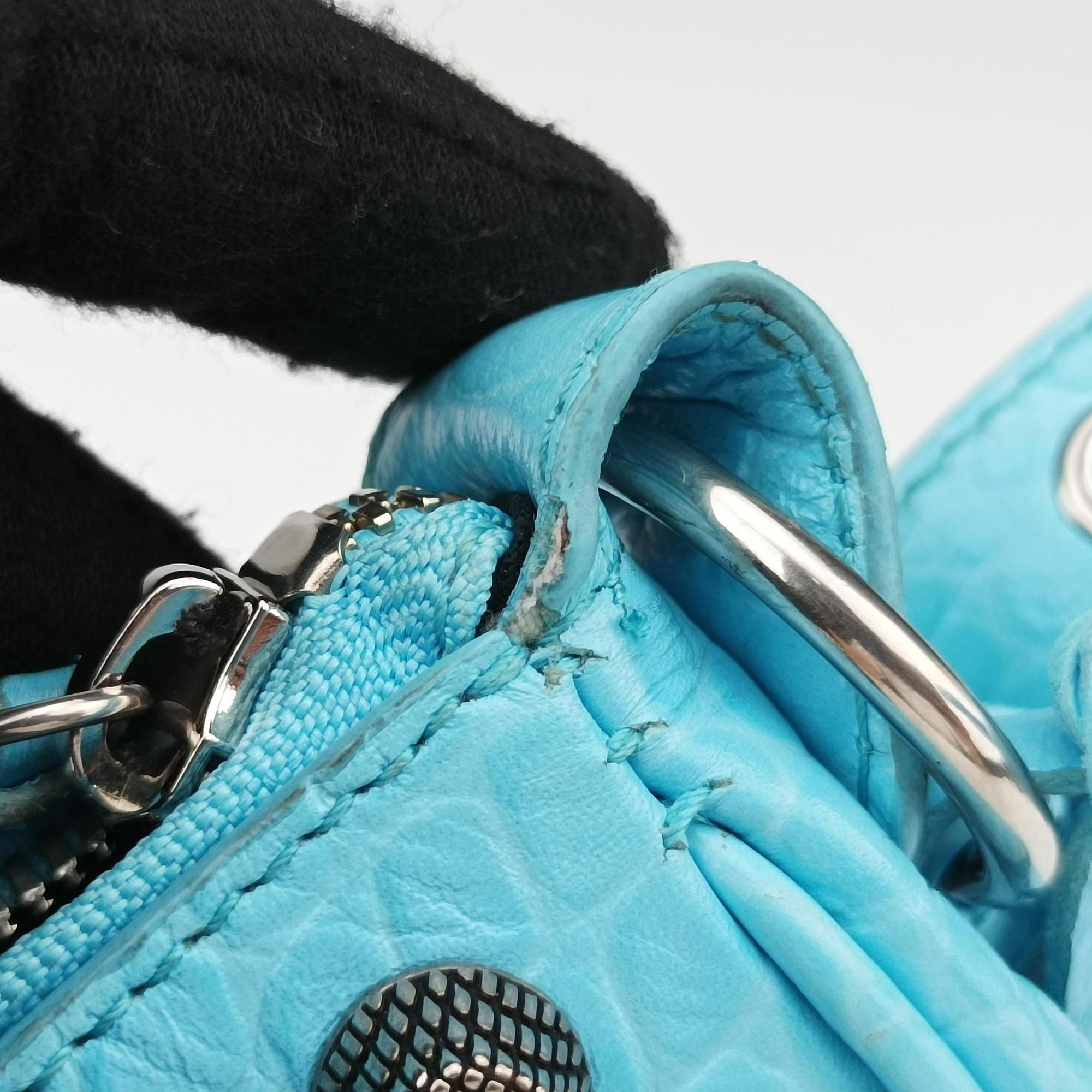 Secondhand Balenciaga Le Cagole mini Blue fabric  shoulderbag | stylenewstar