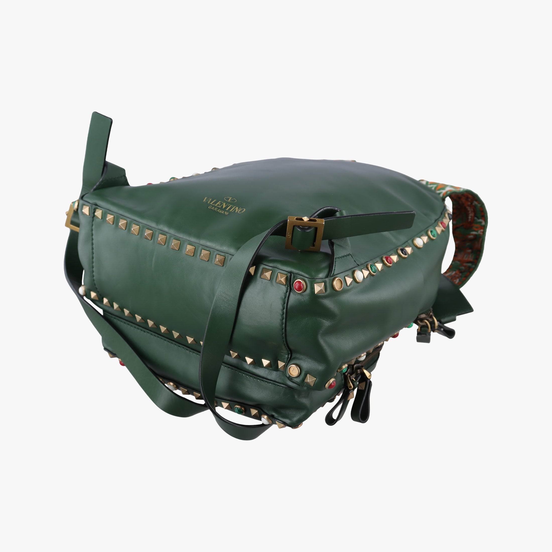 Pre-owned Valentino Rockstud Green Leather  backpack/rucksack | stylenewstar