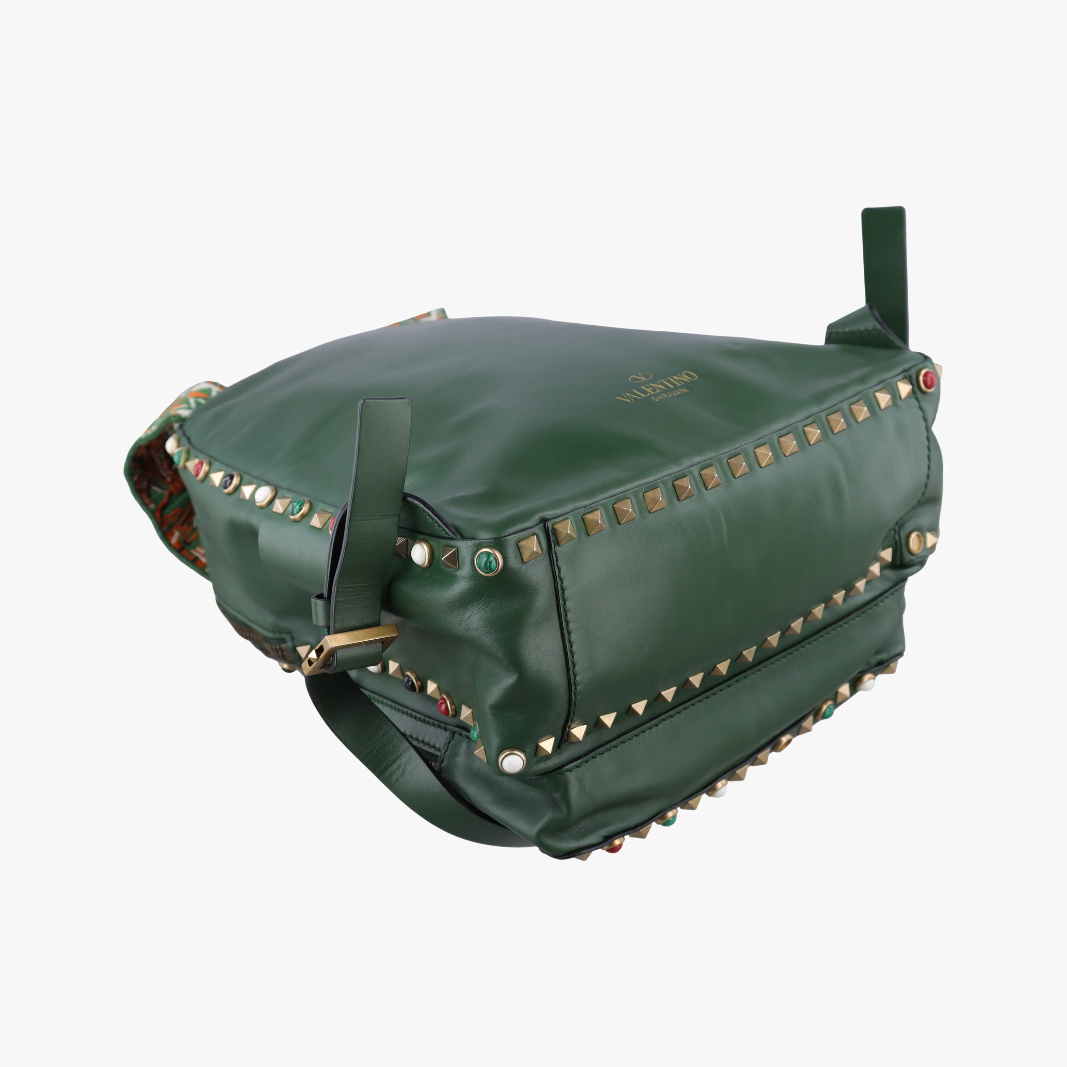 Pre-owned Valentino Rockstud Green Leather  backpack/rucksack | stylenewstar
