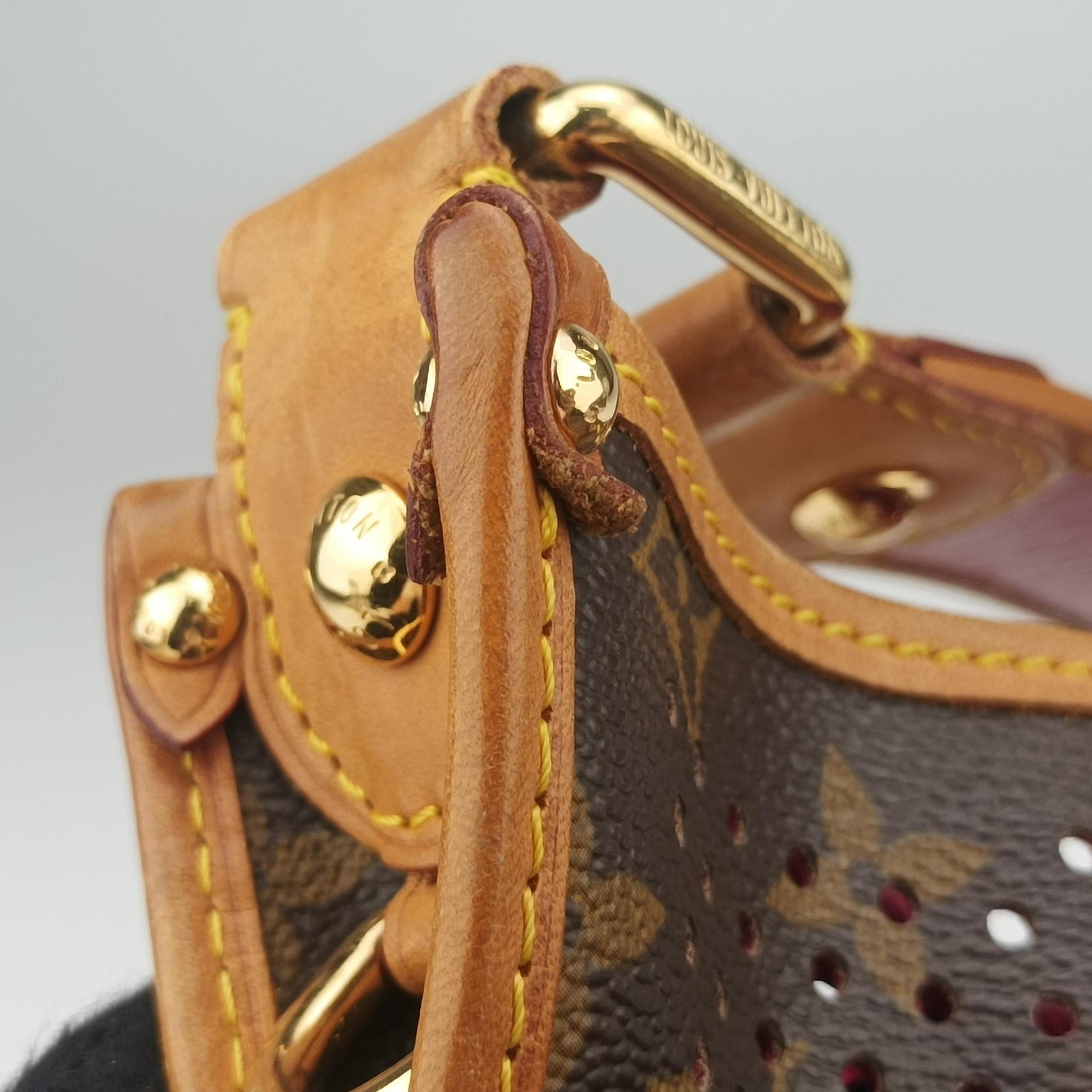 Secondhand Louis Vuitton Musette brown×FUCHSIA Monogram Perforated M95172 shoulderbag | stylenewstar