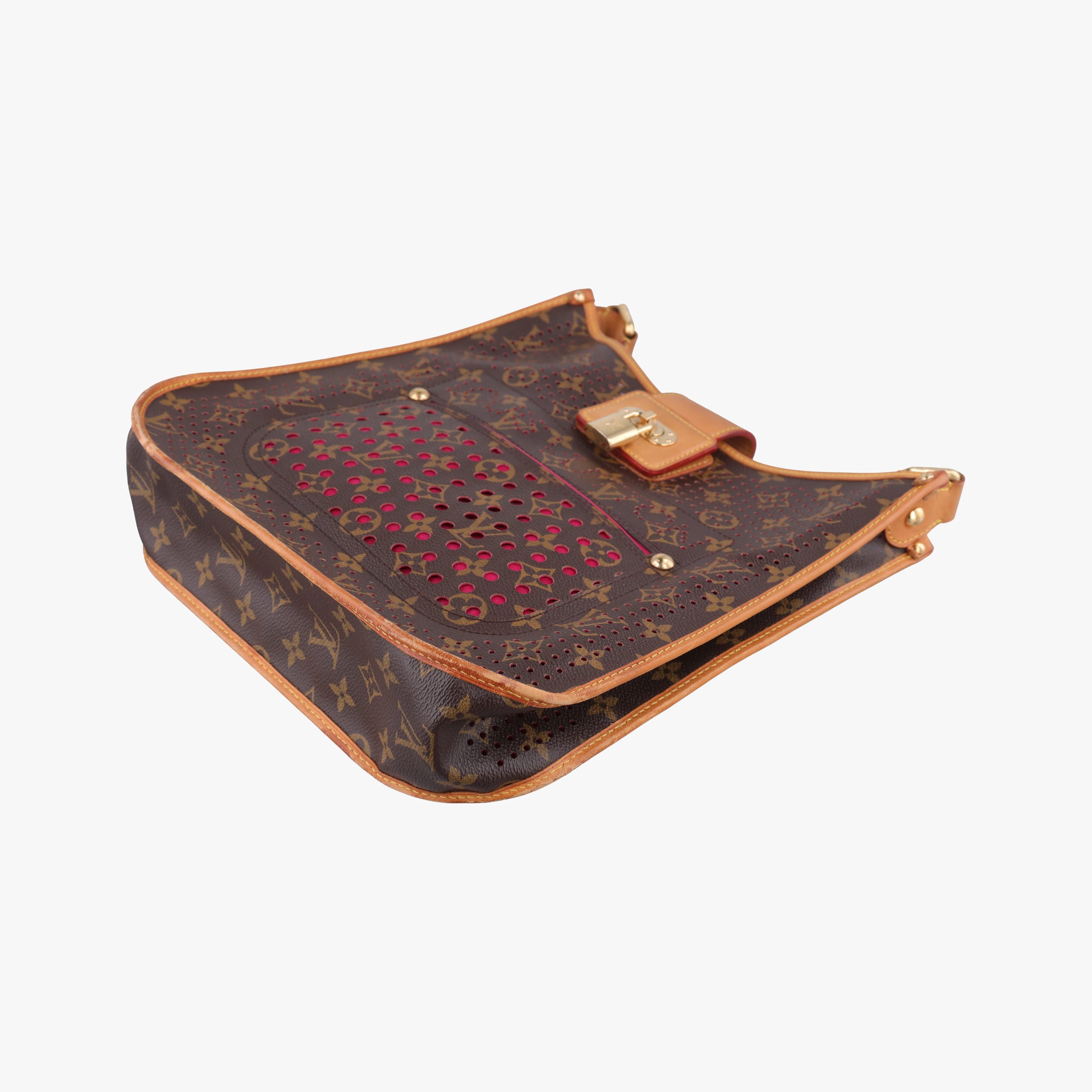 Secondhand Louis Vuitton Musette brown×FUCHSIA Monogram Perforated M95172 shoulderbag | stylenewstar