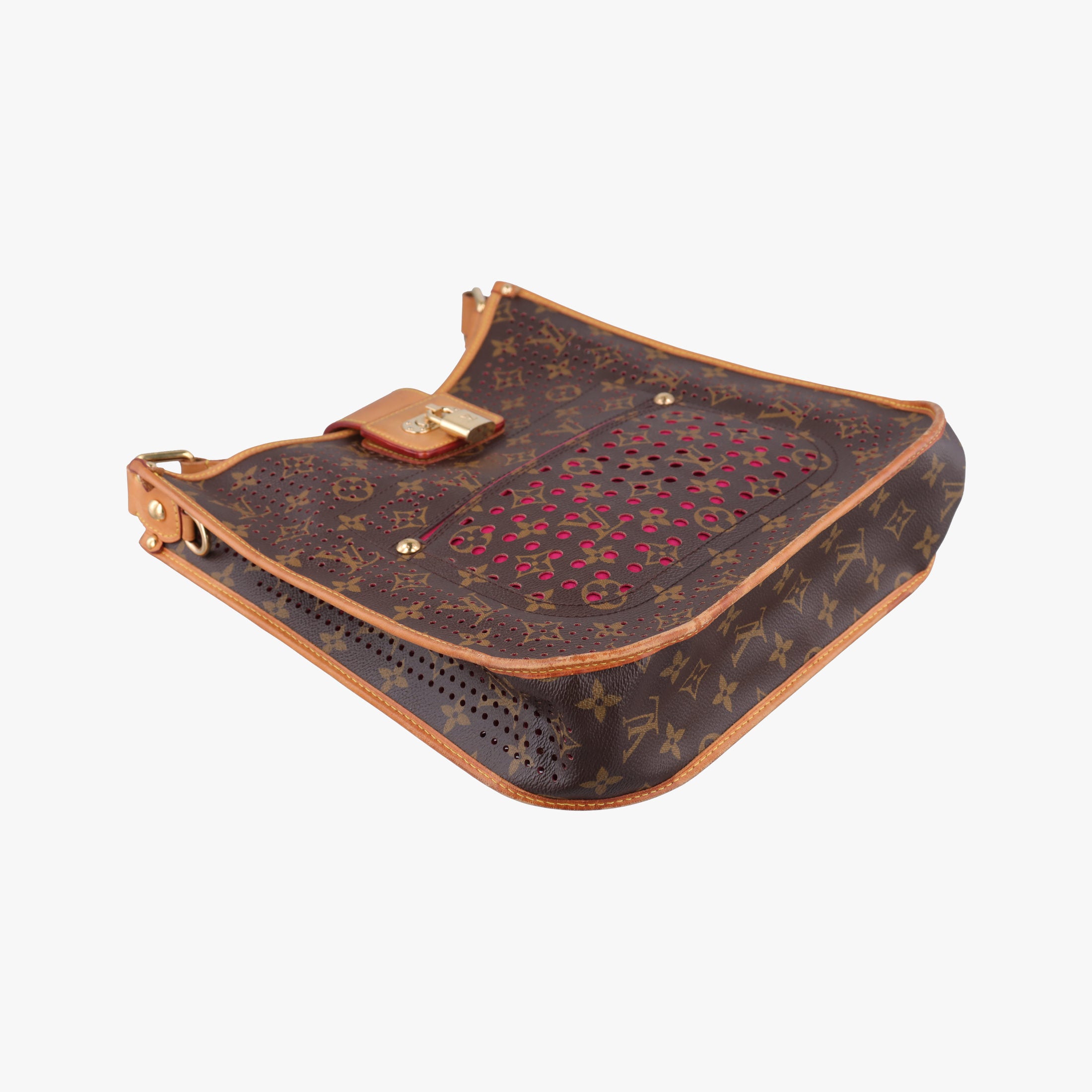 Secondhand Louis Vuitton Musette brown×FUCHSIA Monogram Perforated M95172 shoulderbag | stylenewstar