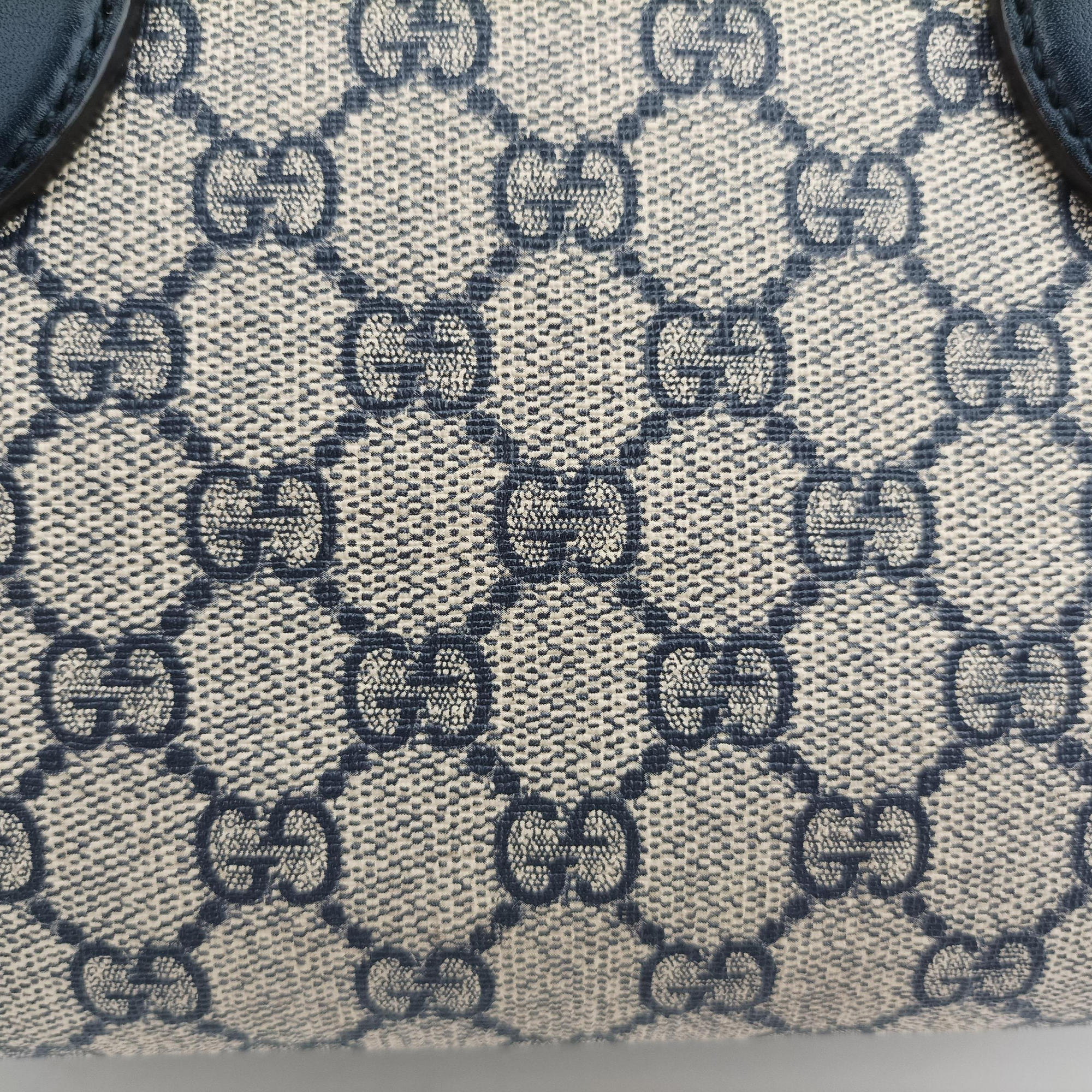 Pre-owned Gucci GG SUPREME Beige x Red x Navy PVC coated canvas×Leather 409529 shoulderbag | stylenewstar