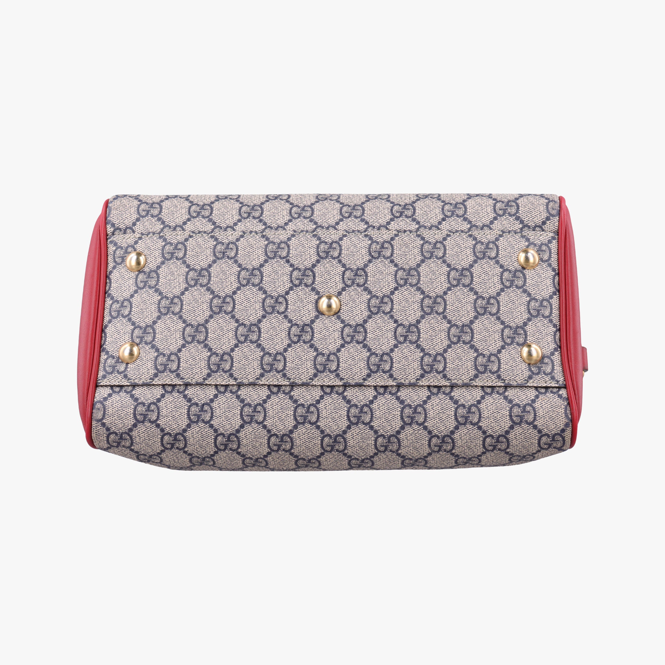 Pre-owned Gucci GG SUPREME Beige x Red x Navy PVC coated canvas×Leather 409529 shoulderbag | stylenewstar