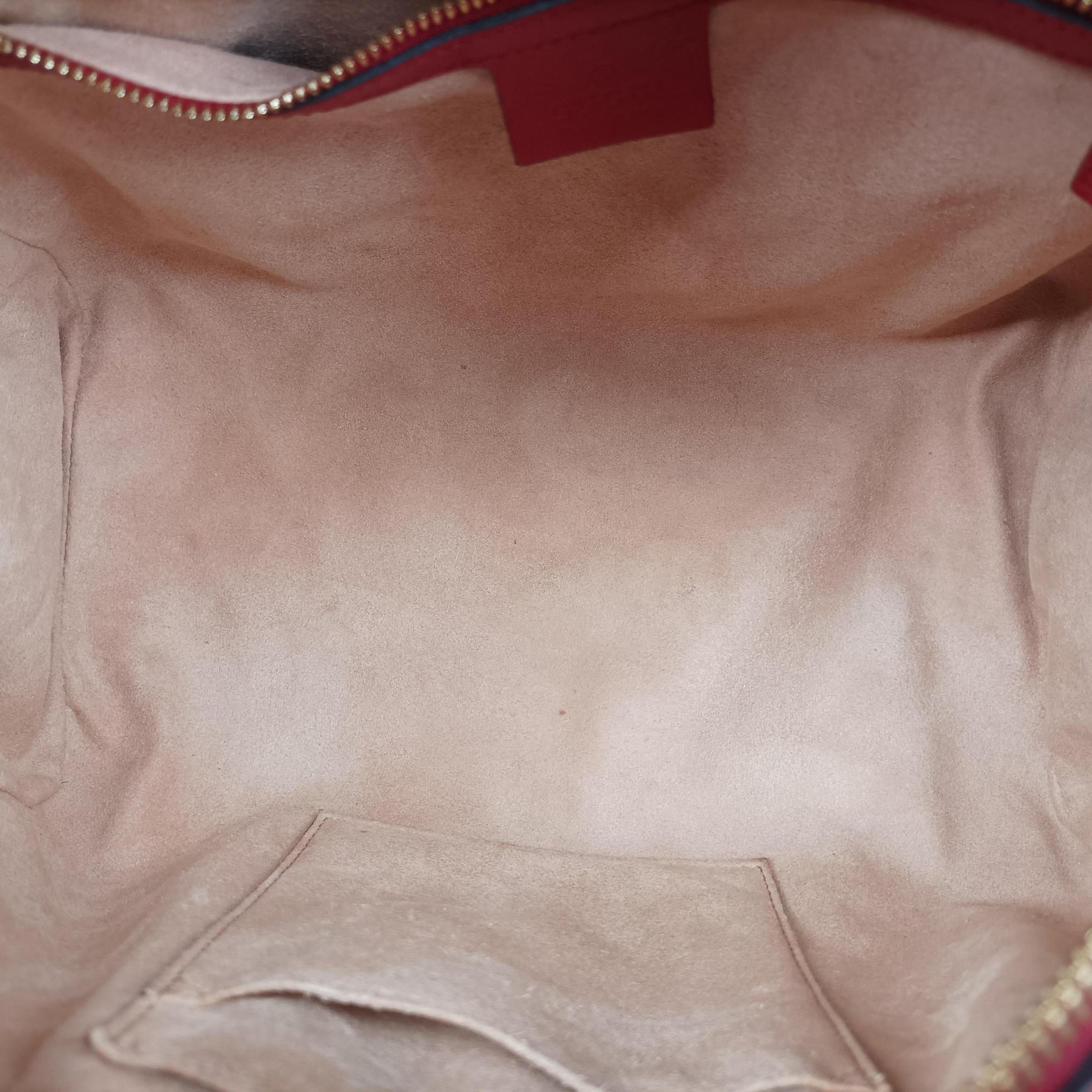 Pre-owned Gucci GG SUPREME Beige x Red x Navy PVC coated canvas×Leather 409529 shoulderbag | stylenewstar