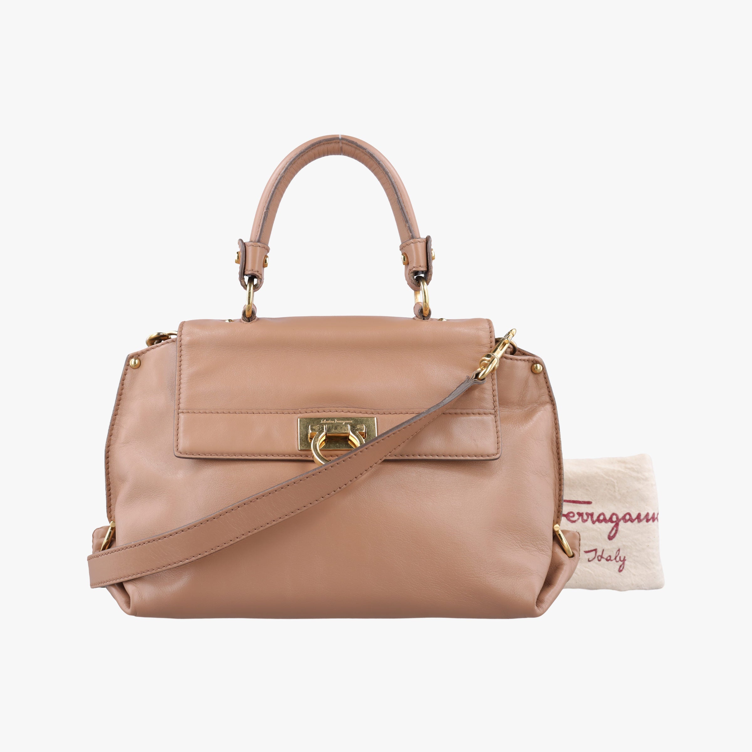 Secondhand Ferragamo Sofia Beige Leather  shoulderbag | stylenewstar