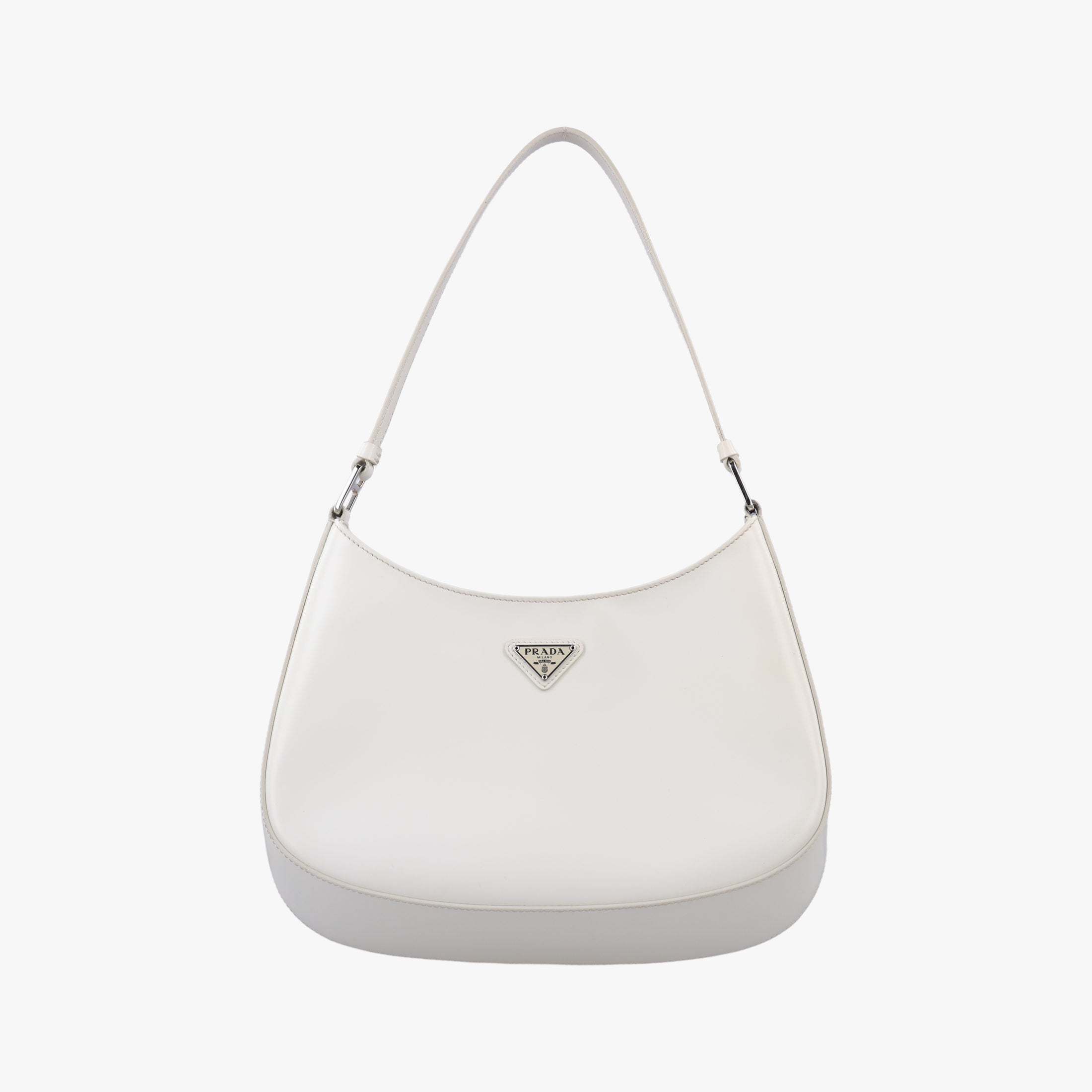 Secondhand Prada Cleo White Brushed leather 1BC499 shoulderbag | stylenewstar