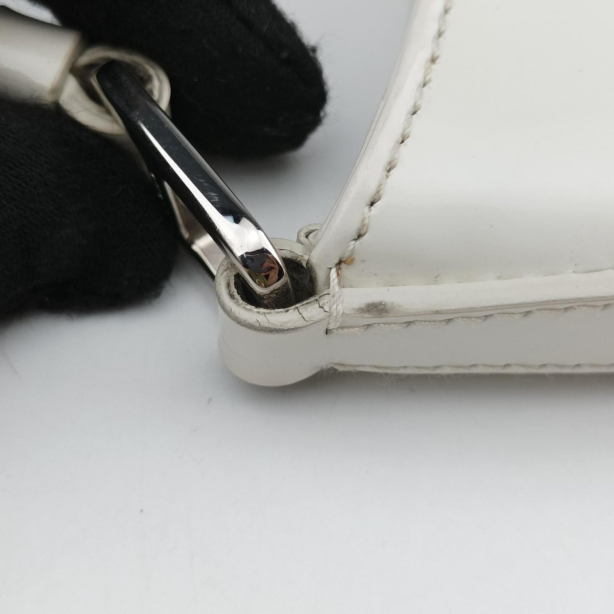 Secondhand Prada Cleo White Brushed leather 1BC499 shoulderbag | stylenewstar