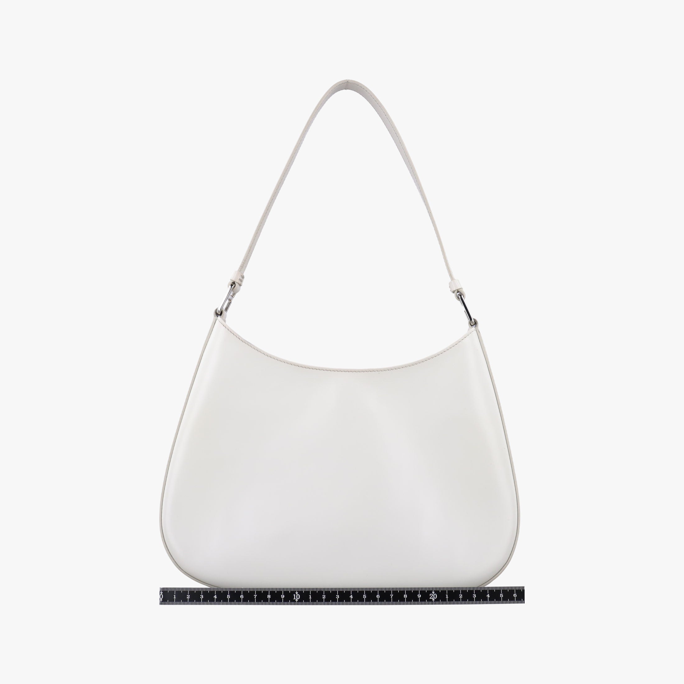 Secondhand Prada Cleo White Brushed leather 1BC499 shoulderbag | stylenewstar