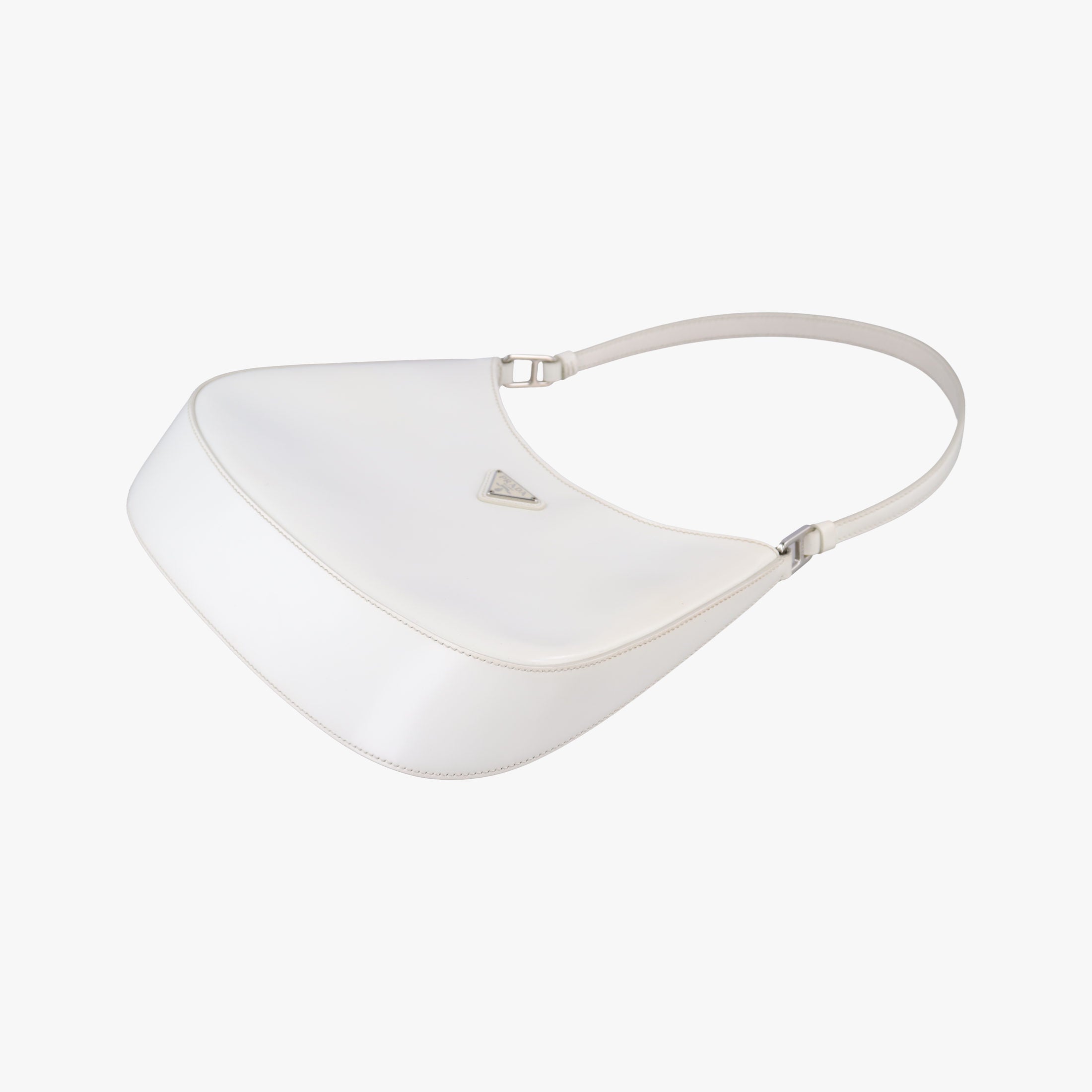 Secondhand Prada Cleo White Brushed leather 1BC499 shoulderbag | stylenewstar