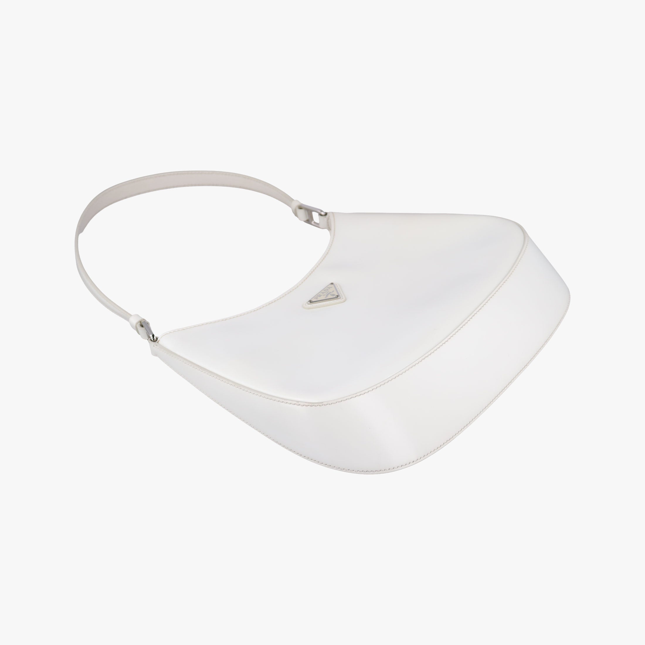 Secondhand Prada Cleo White Brushed leather 1BC499 shoulderbag | stylenewstar