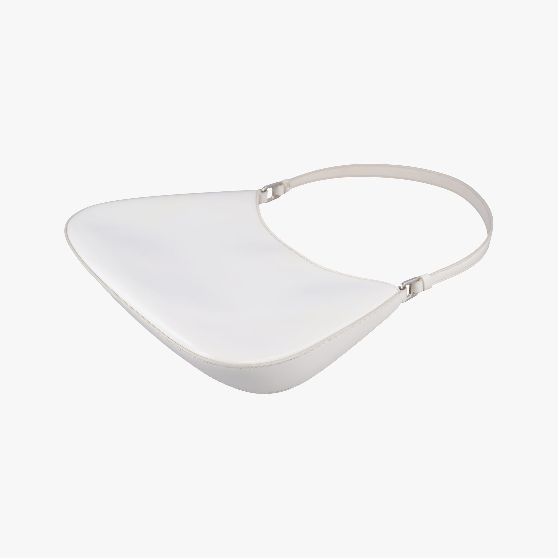 Secondhand Prada Cleo White Brushed leather 1BC499 shoulderbag | stylenewstar