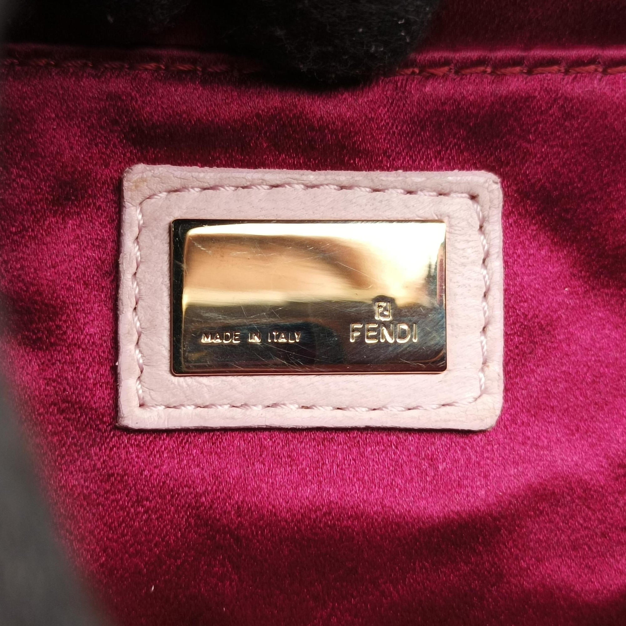 Pre-owned Fendi Vanity Mirror Bordeaux × Pink Python Leather × Calfskin Leather  shoulderbag | stylenewstar