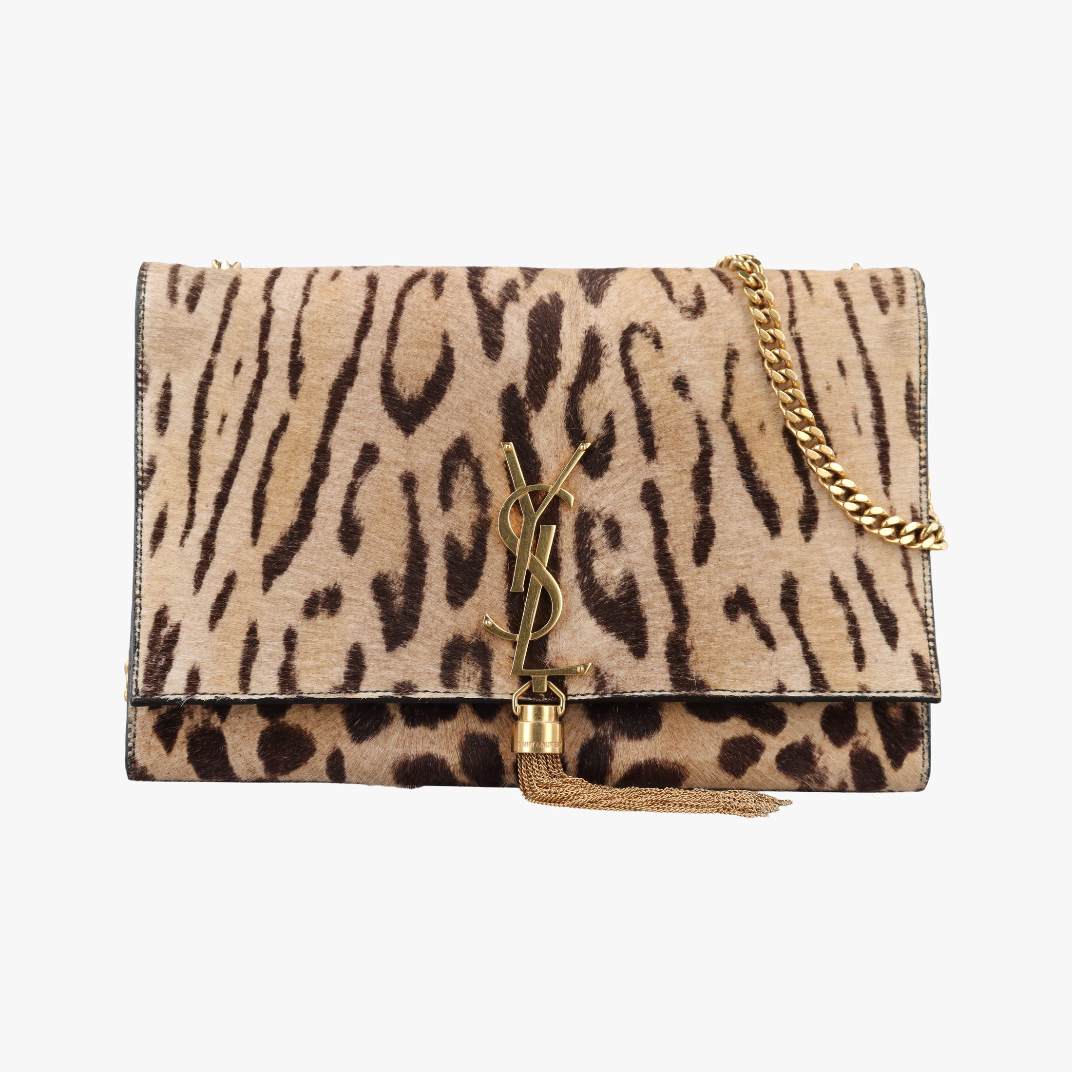 Pre-owned Yves Saint Laurent KATE Brown×Multicolour ponyhair 354120 shoulderbag | stylenewstar