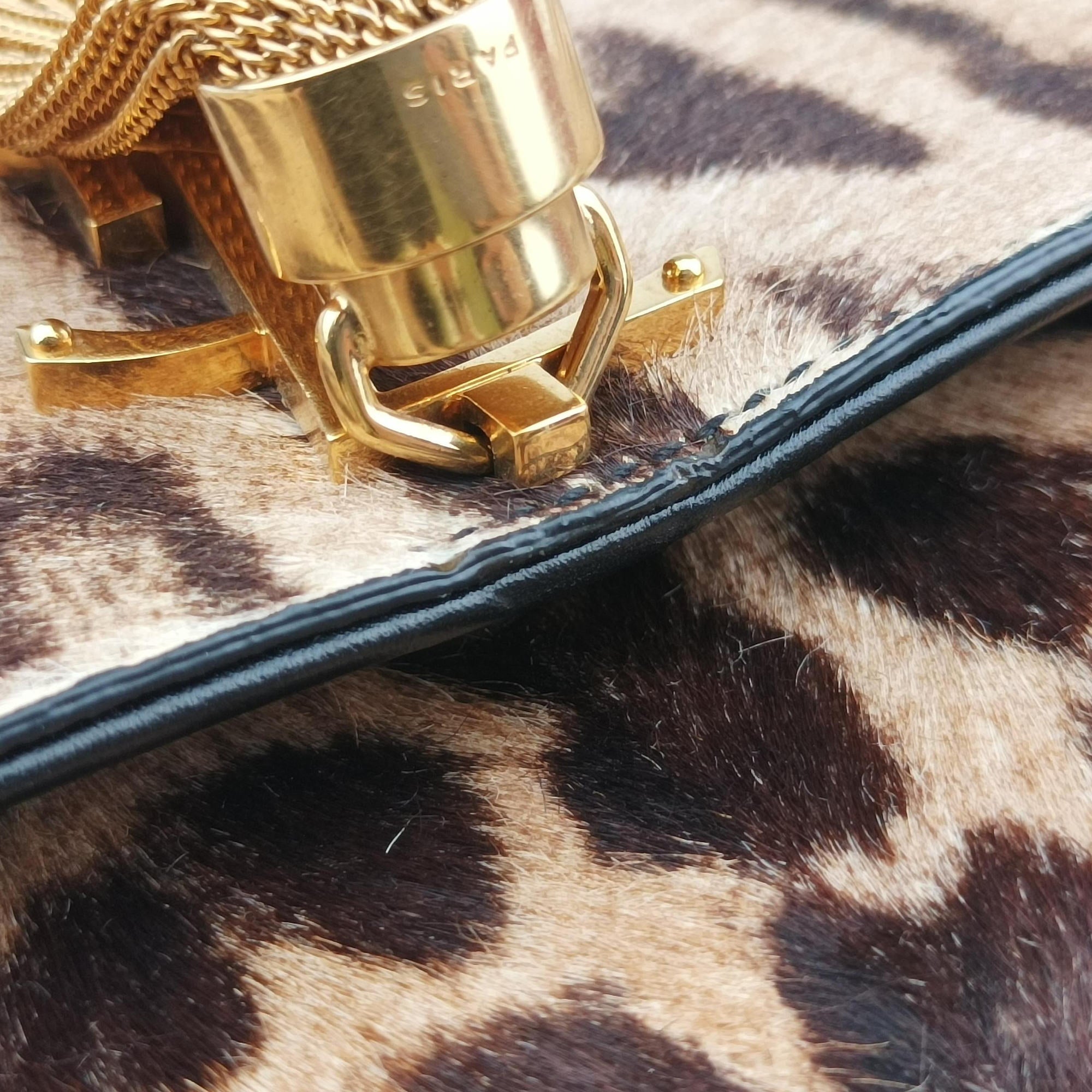 Pre-owned Yves Saint Laurent KATE Brown×Multicolour ponyhair 354120 shoulderbag | stylenewstar