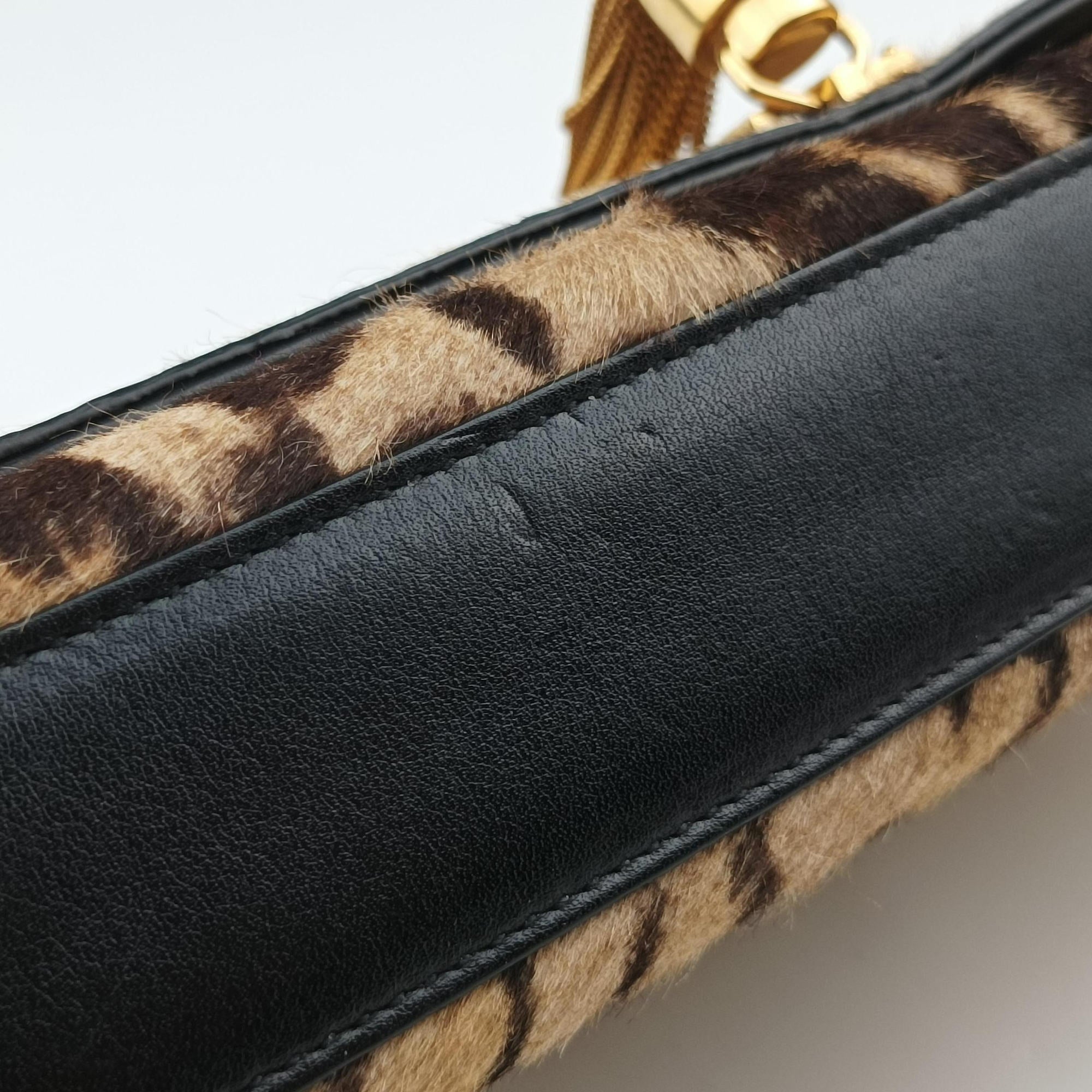 Pre-owned Yves Saint Laurent KATE Brown×Multicolour ponyhair 354120 shoulderbag | stylenewstar